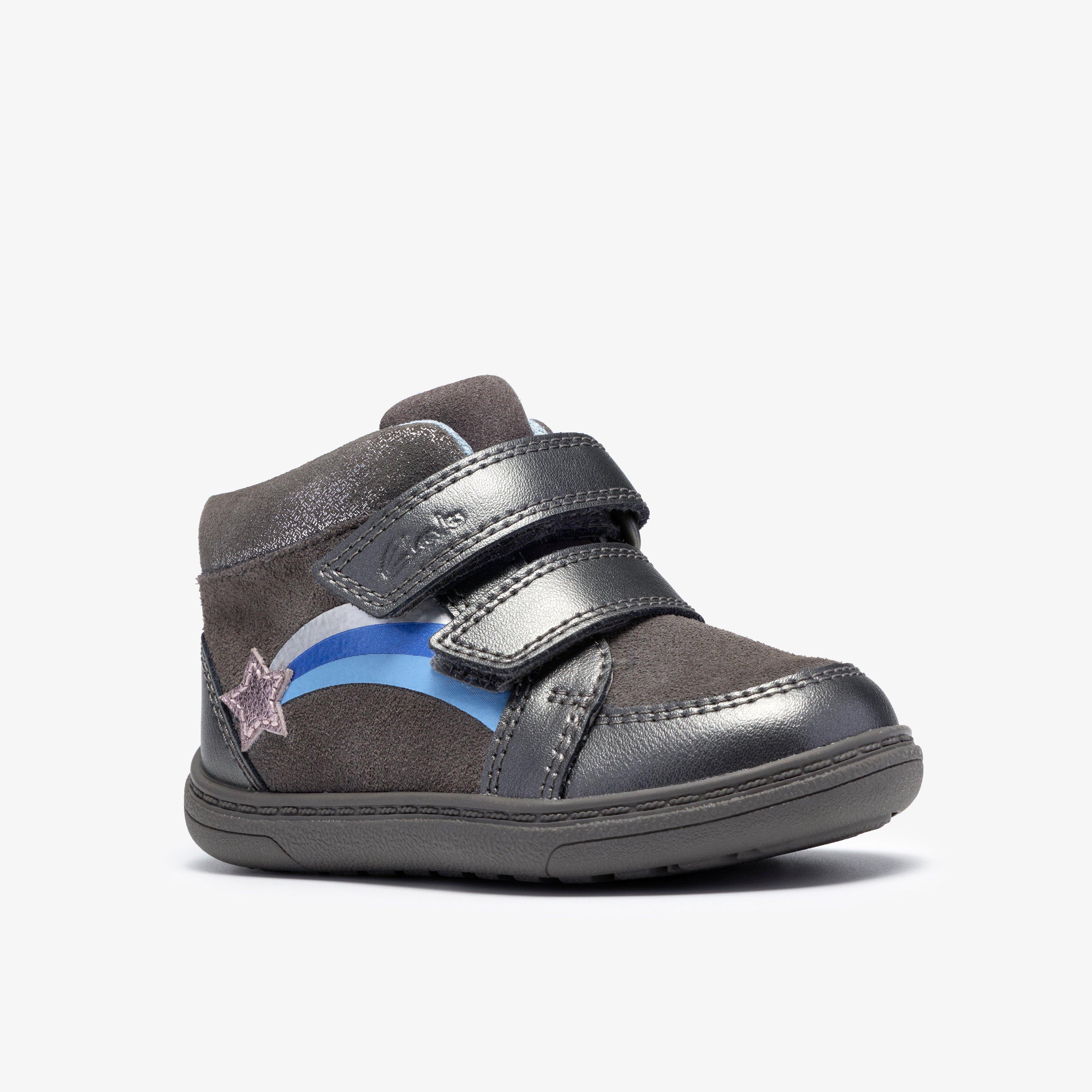 Flash Comet Toddler Grey Combination Ankle Boots High Tops Riptape, view 4 of 6