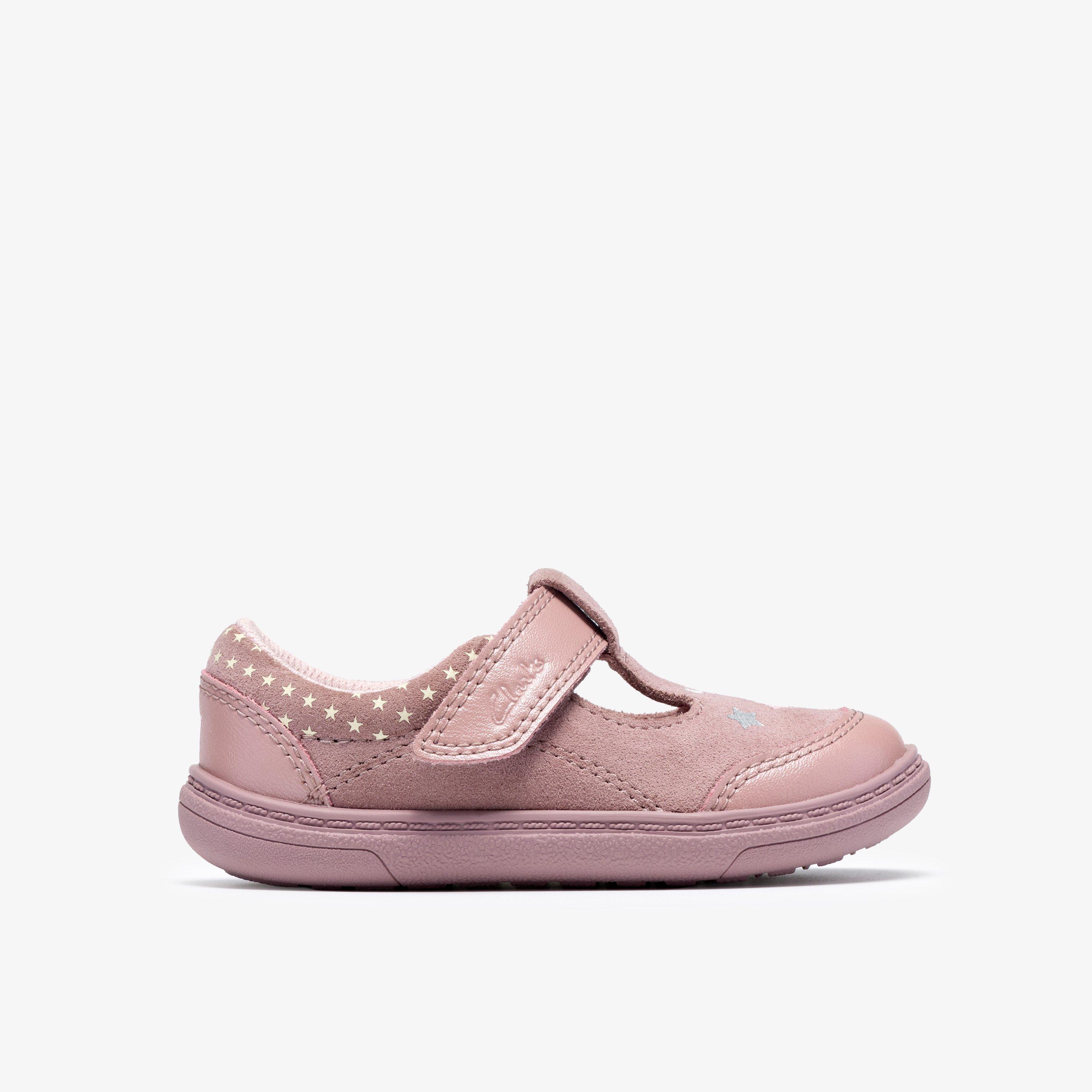Flash Nova Toddler Dusty Pink T Bar Shoes Riptape, view 1 of 6