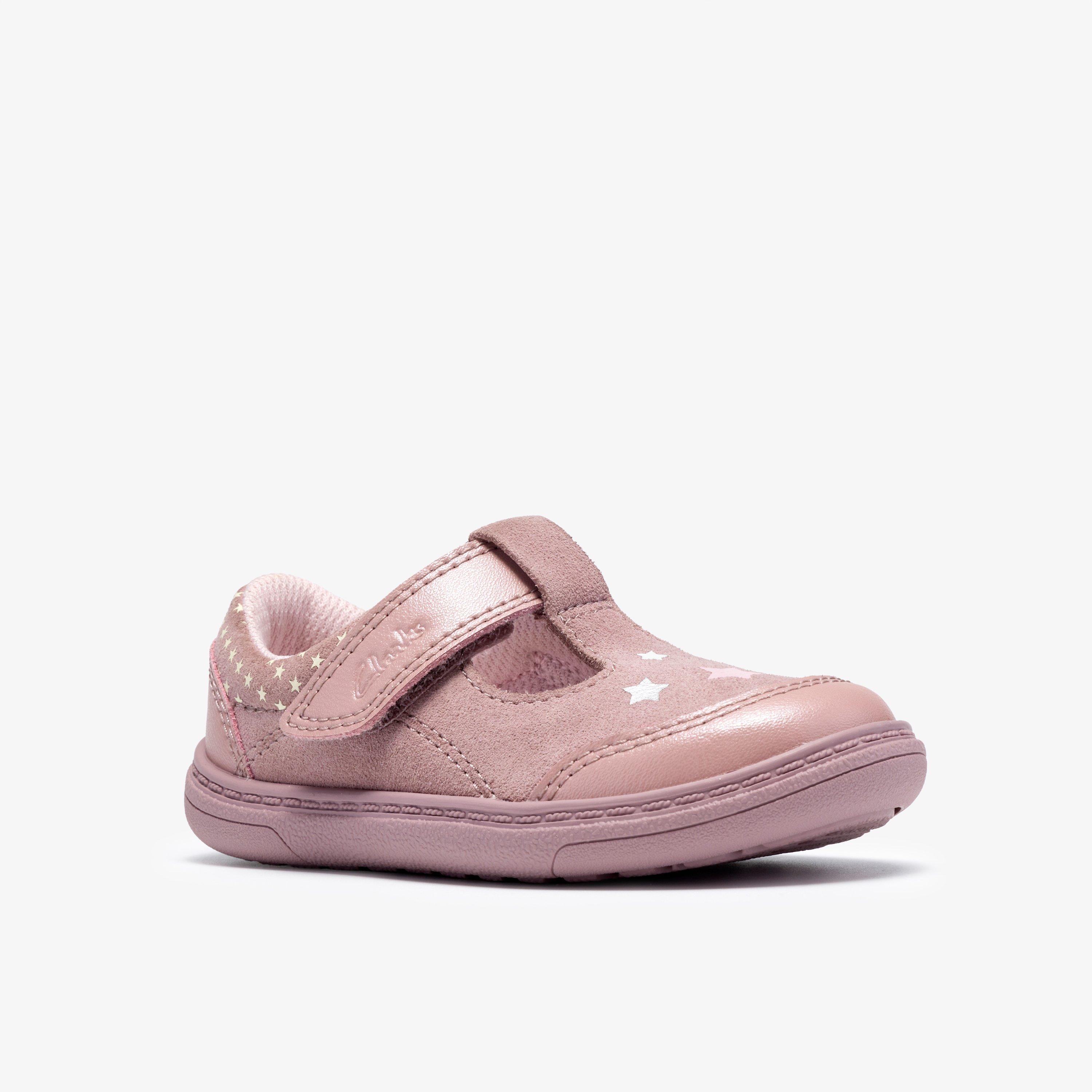 Flash Nova Toddler Dusty Pink T Bar Shoes Riptape, view 4 of 6