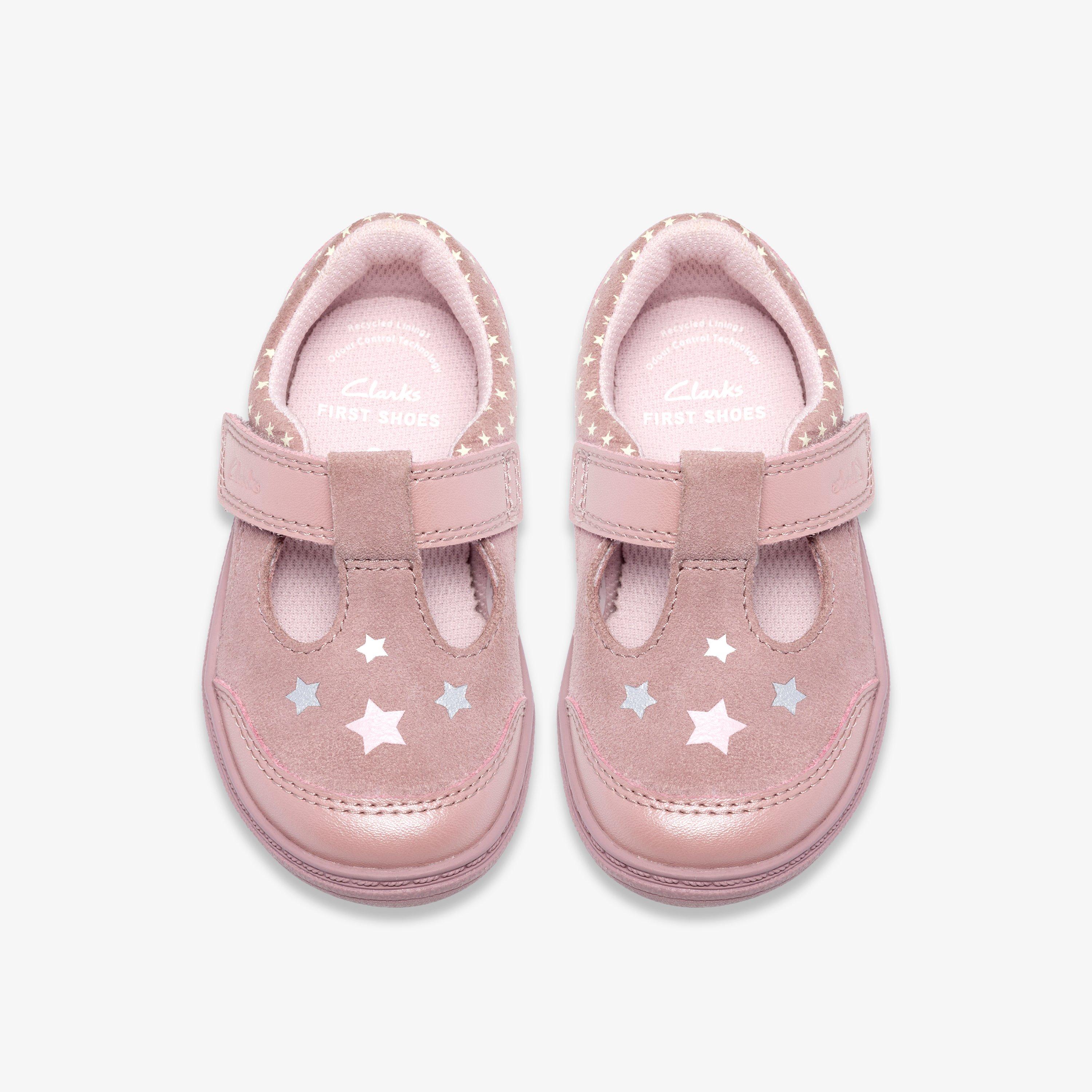 Flash Nova Toddler Dusty Pink T Bar Shoes Riptape, view 6 of 6