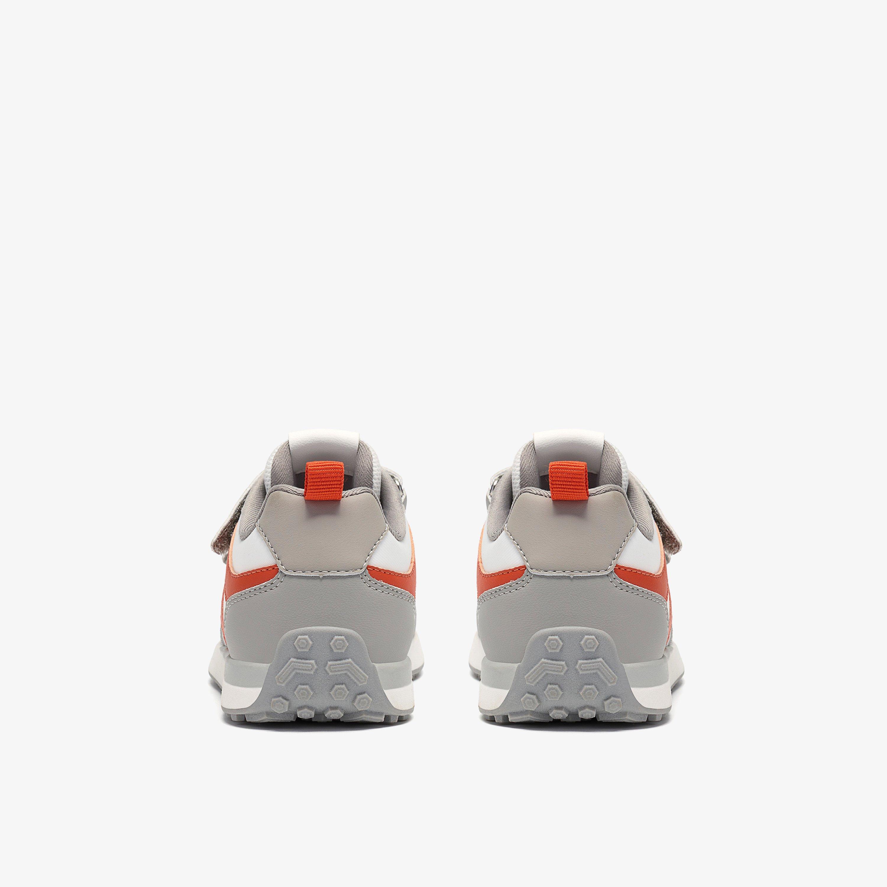 Dyrham Dash Kid White/Orange Trainers Riptape, view 5 of 6