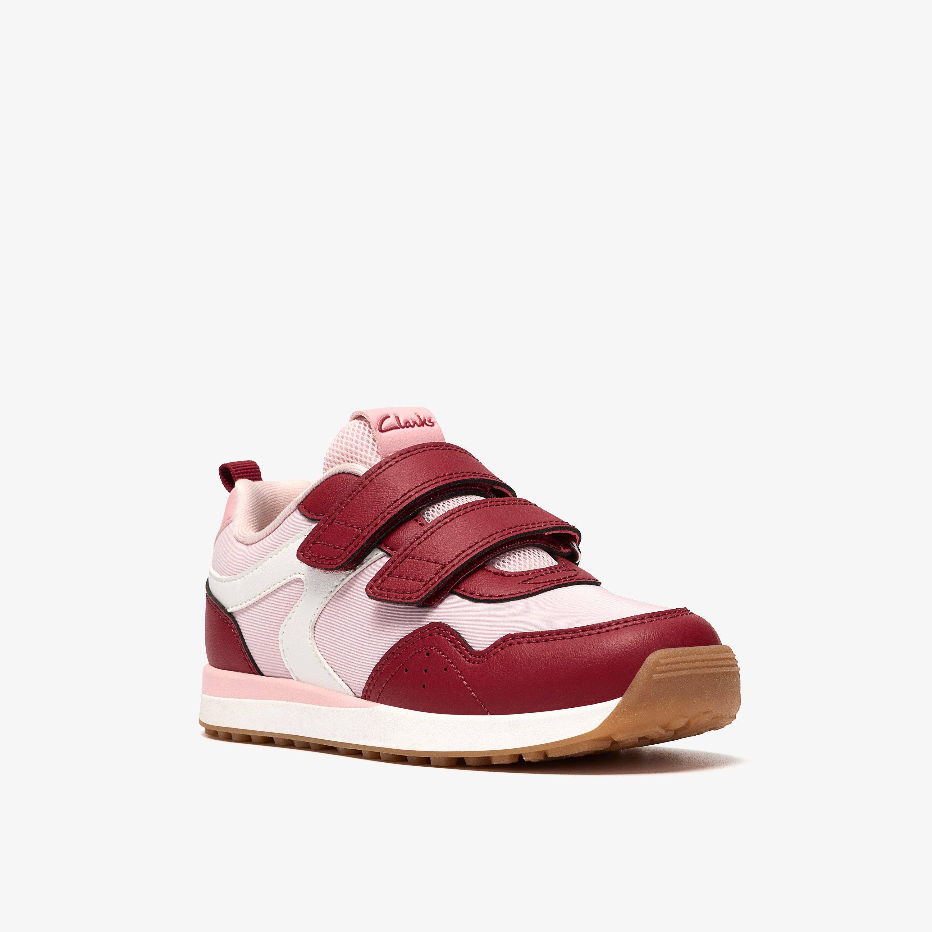 Dyrham Dash Kid Pink Combination Trainers Riptape, view 4 of 6