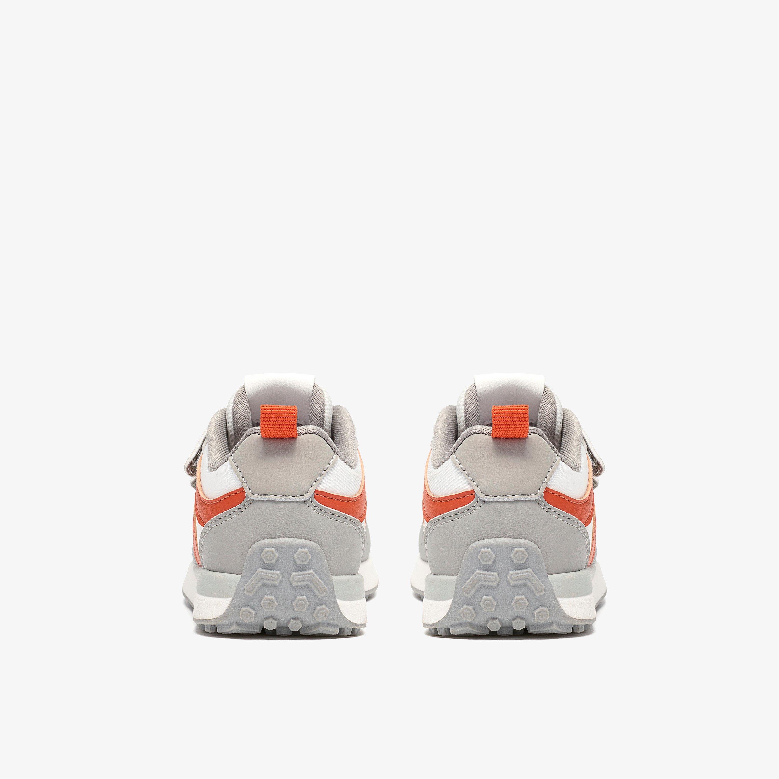Dyrham Dash Toddler White/Orange Trainers Riptape, view 5 of 6