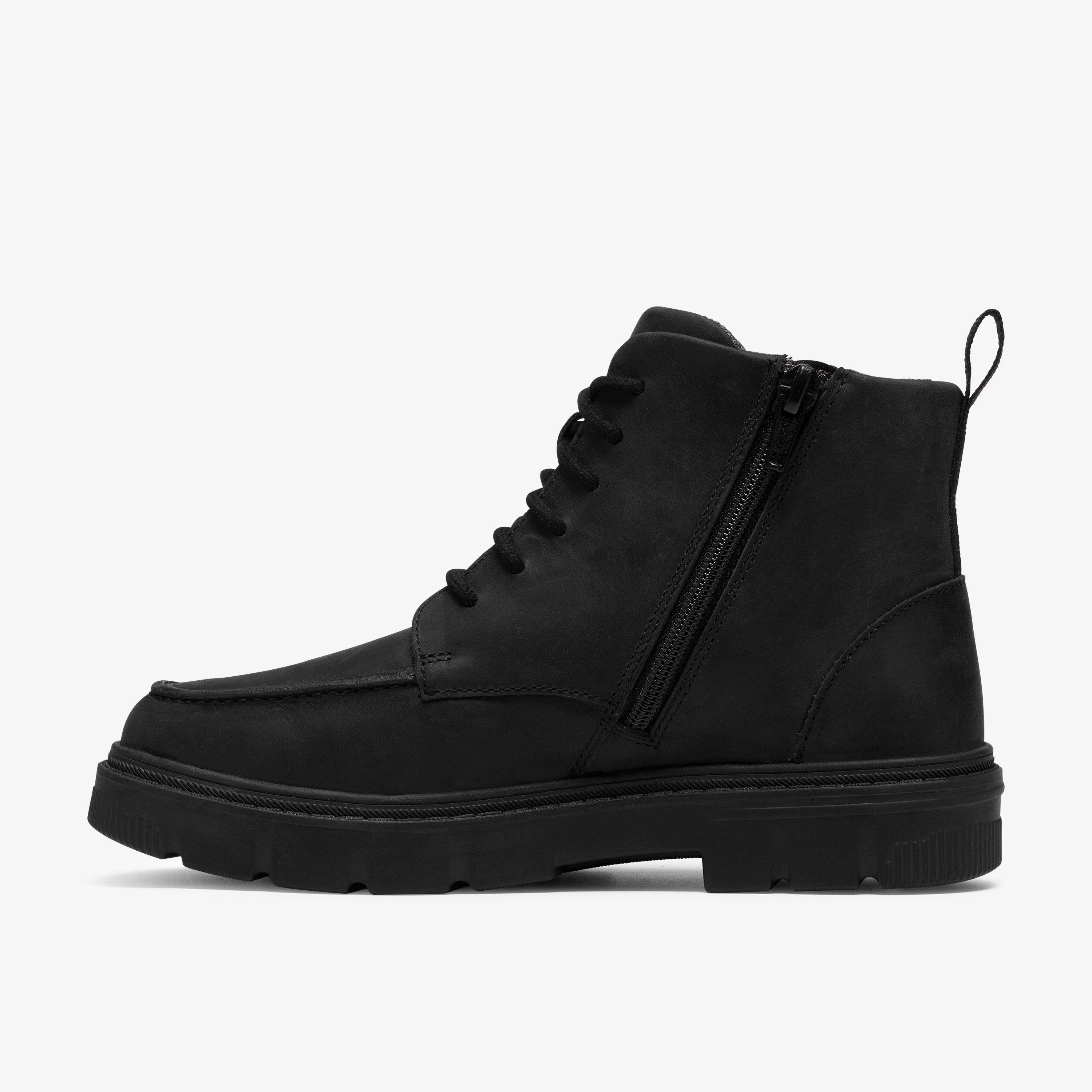 Lorcam Hill Older Black Leather Ankle Boots School Shoes, view 2 of 8