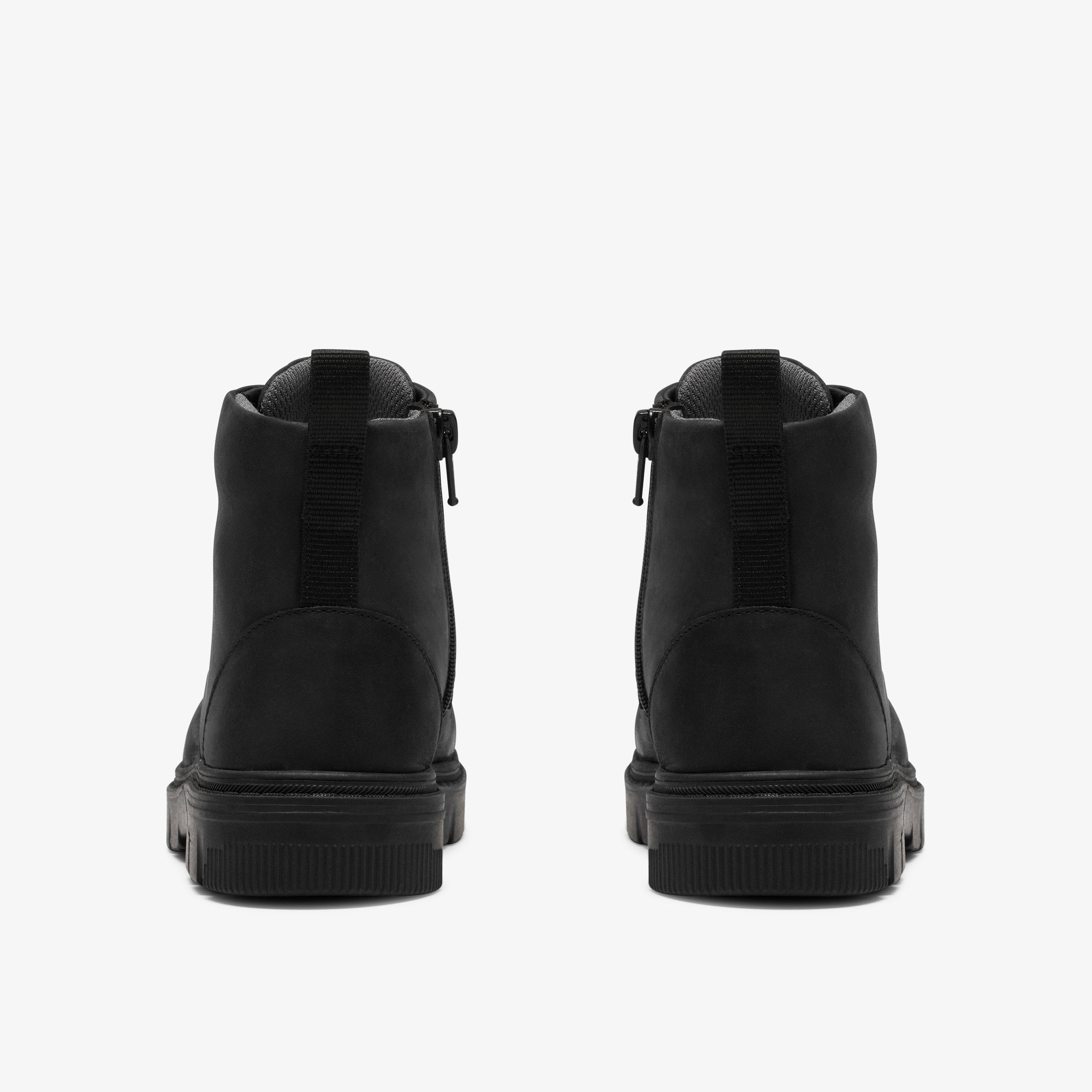 Lorcam Hill Older Black Leather Ankle Boots School Shoes, view 5 of 8