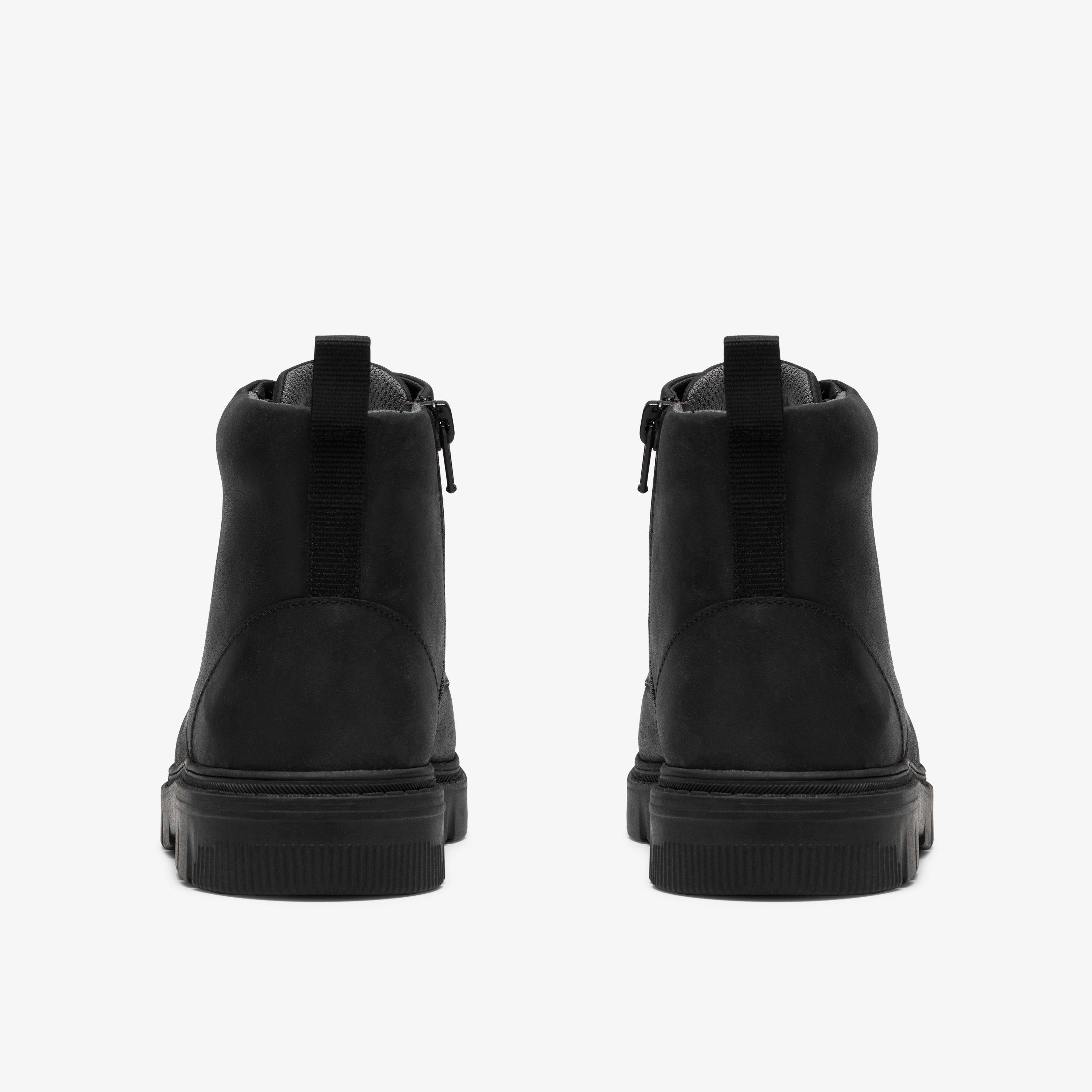 Lorcam Hill Youth Black Leather Ankle Boots School Shoes, view 5 of 8