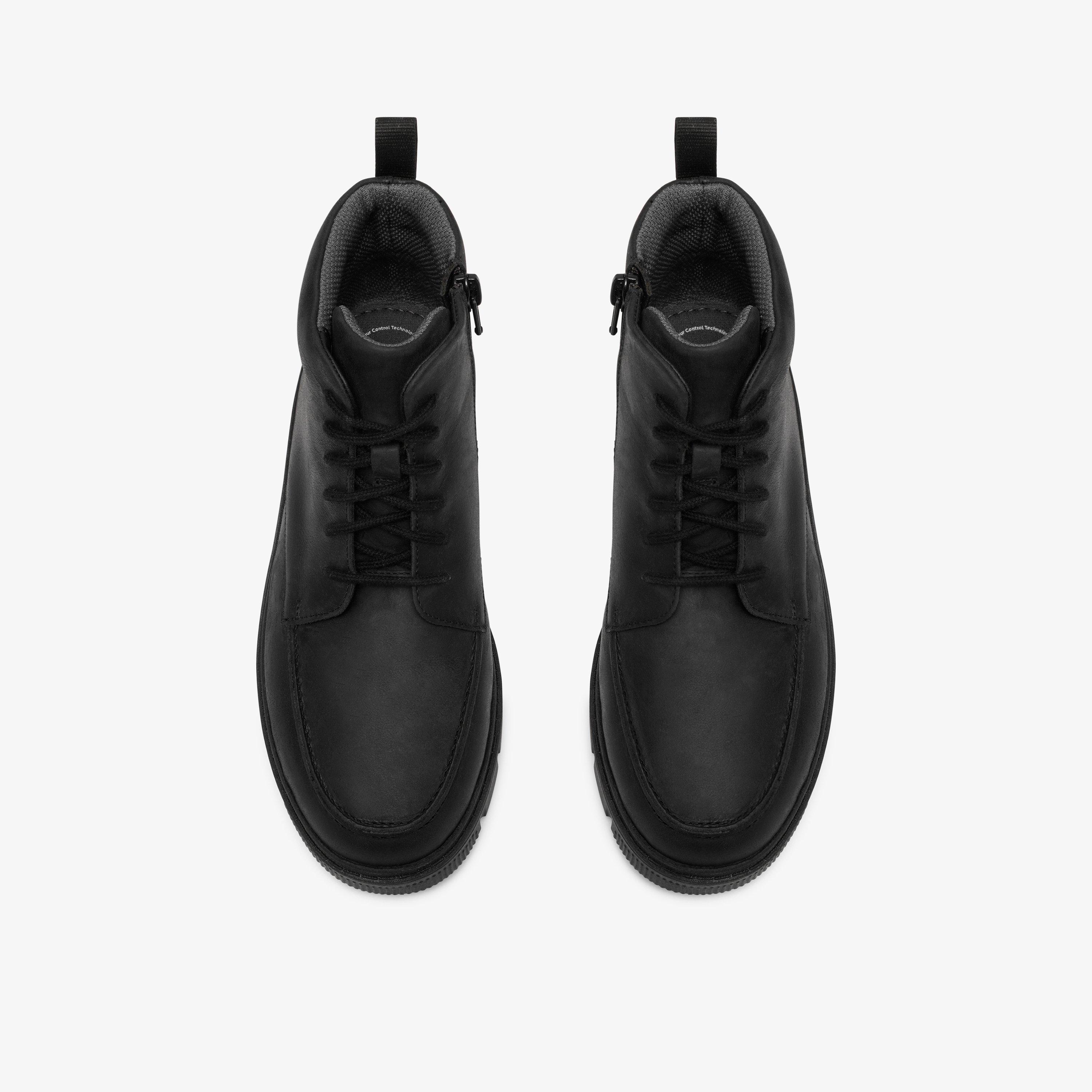 Lorcam Hill Youth Black Leather Ankle Boots School Shoes, view 6 of 8