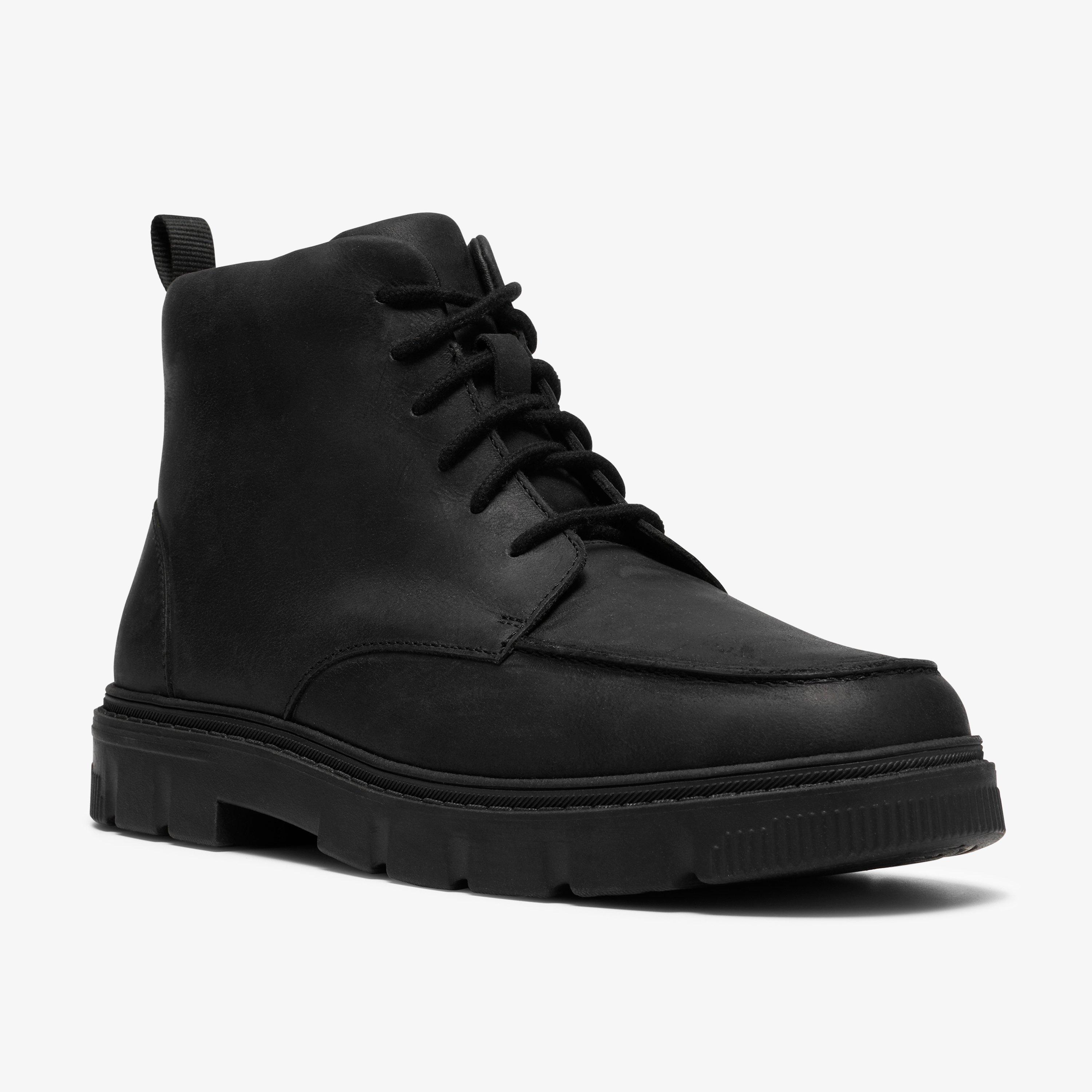Lorcam Hill Youth Black Leather Ankle Boots School Shoes, view 7 of 8