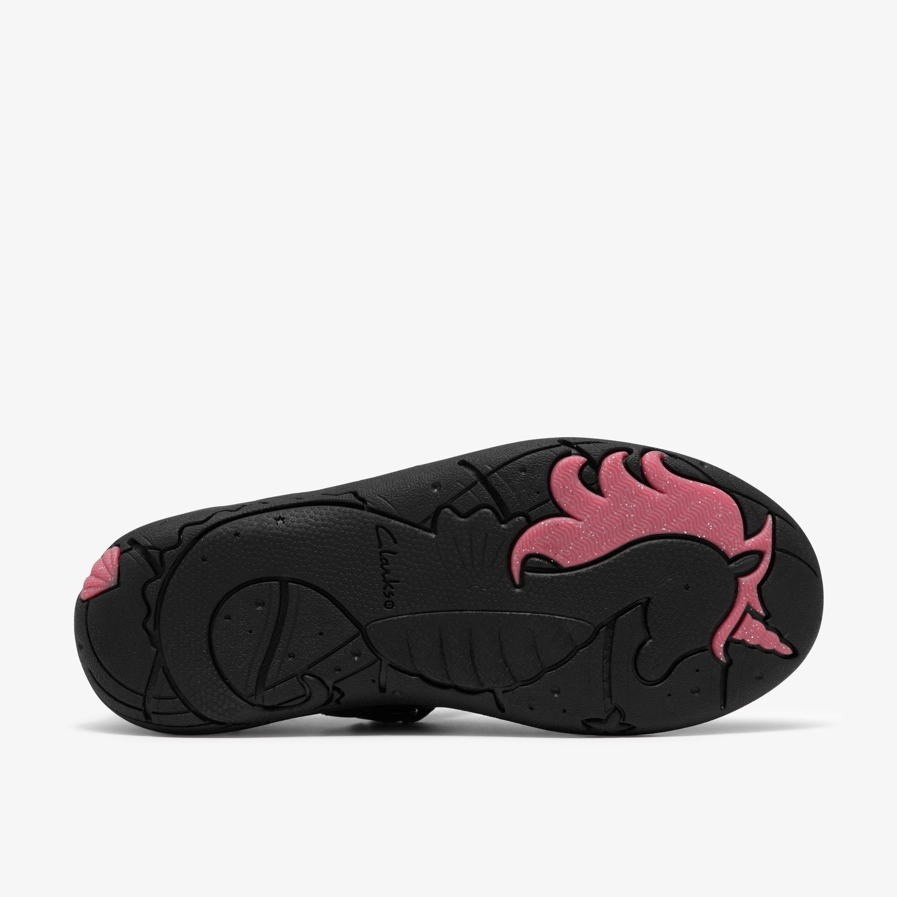 Relda Heart Kid Black Leather Mary Jane School Shoes, view 3 of 6