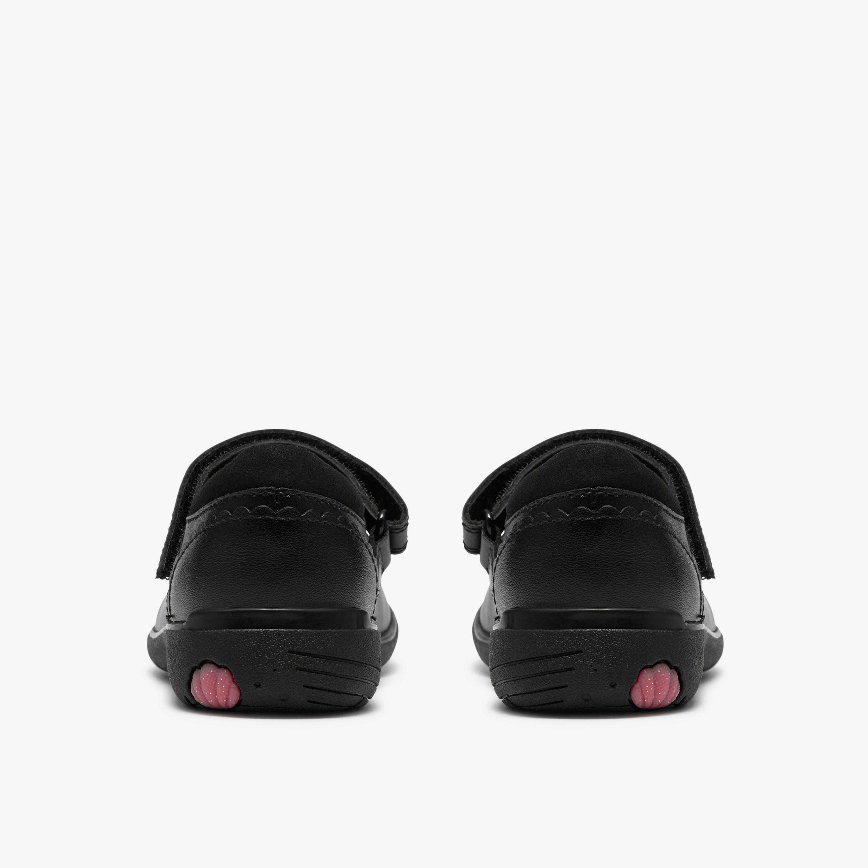 Relda Heart Kid Black Leather Mary Jane School Shoes, view 5 of 6