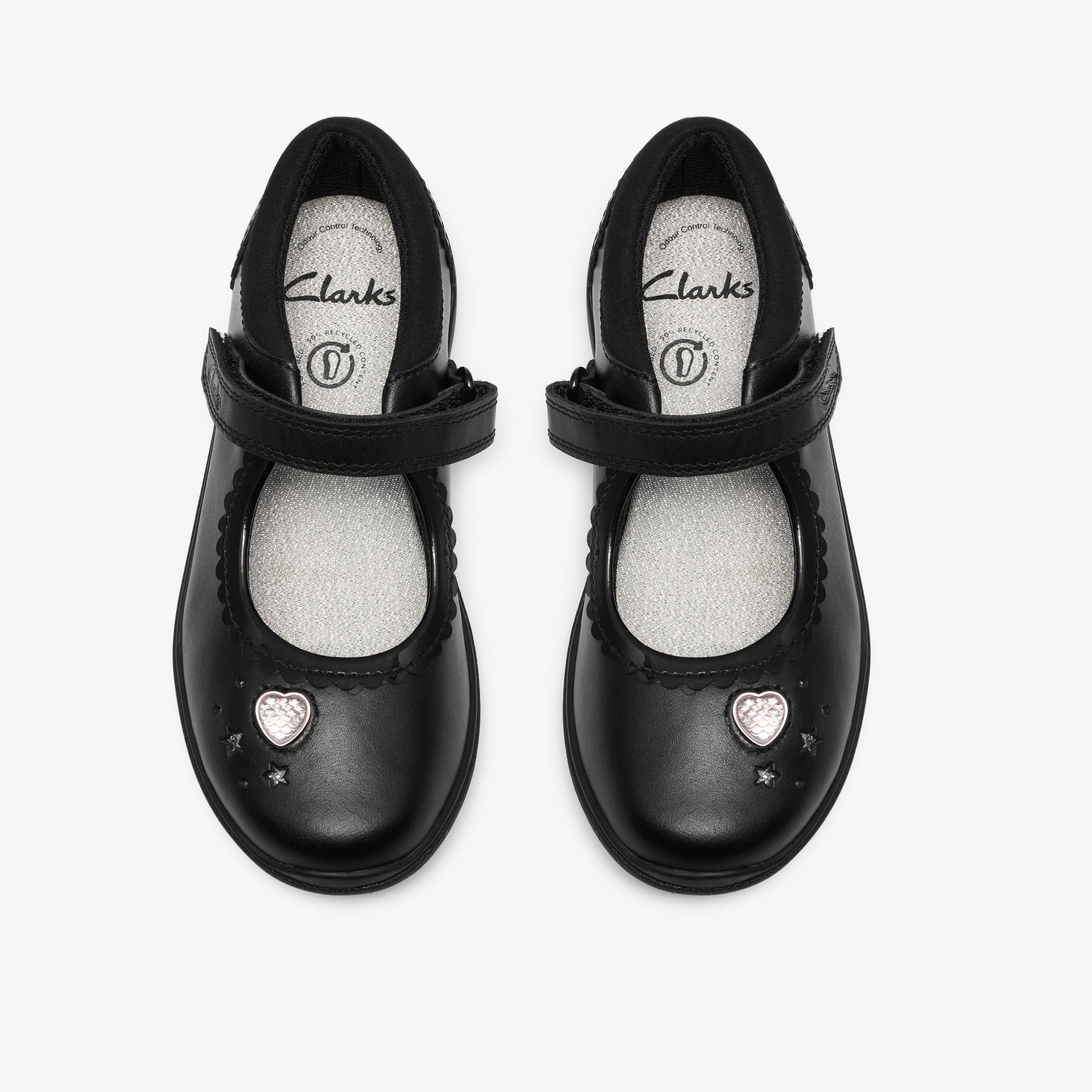 Relda Heart Kid Black Leather Mary Jane School Shoes, view 6 of 6