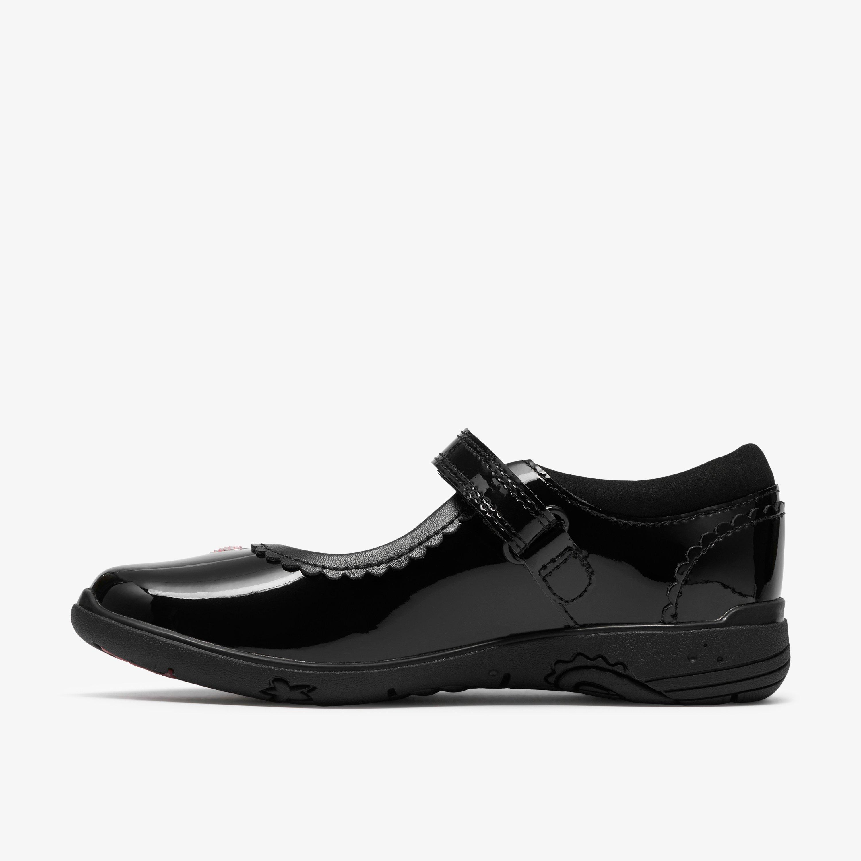 Relda Heart Kid Black Patent Mary Jane School Shoes, view 2 of 6