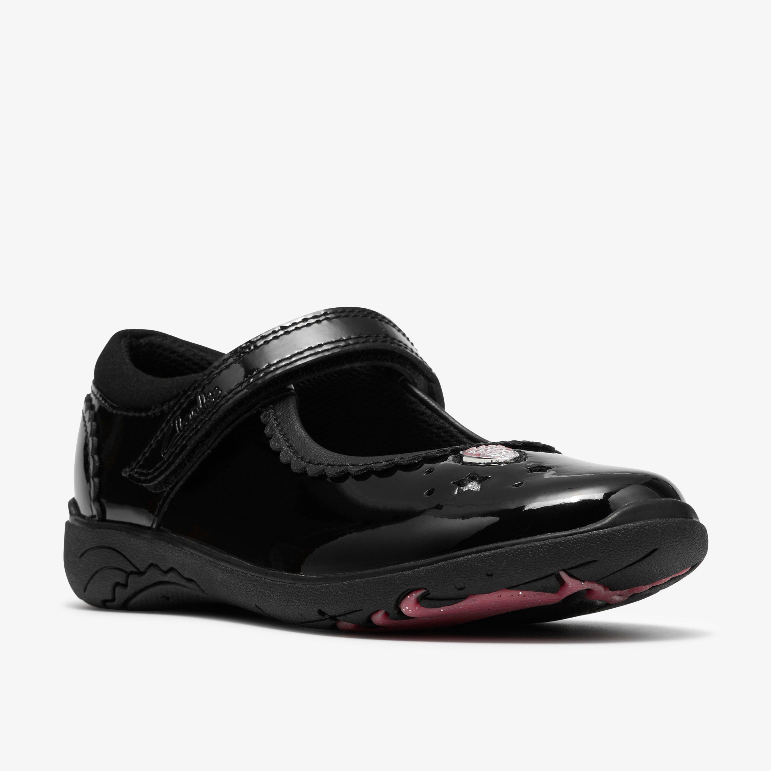 Relda Heart Kid Black Patent Mary Jane School Shoes, view 4 of 6