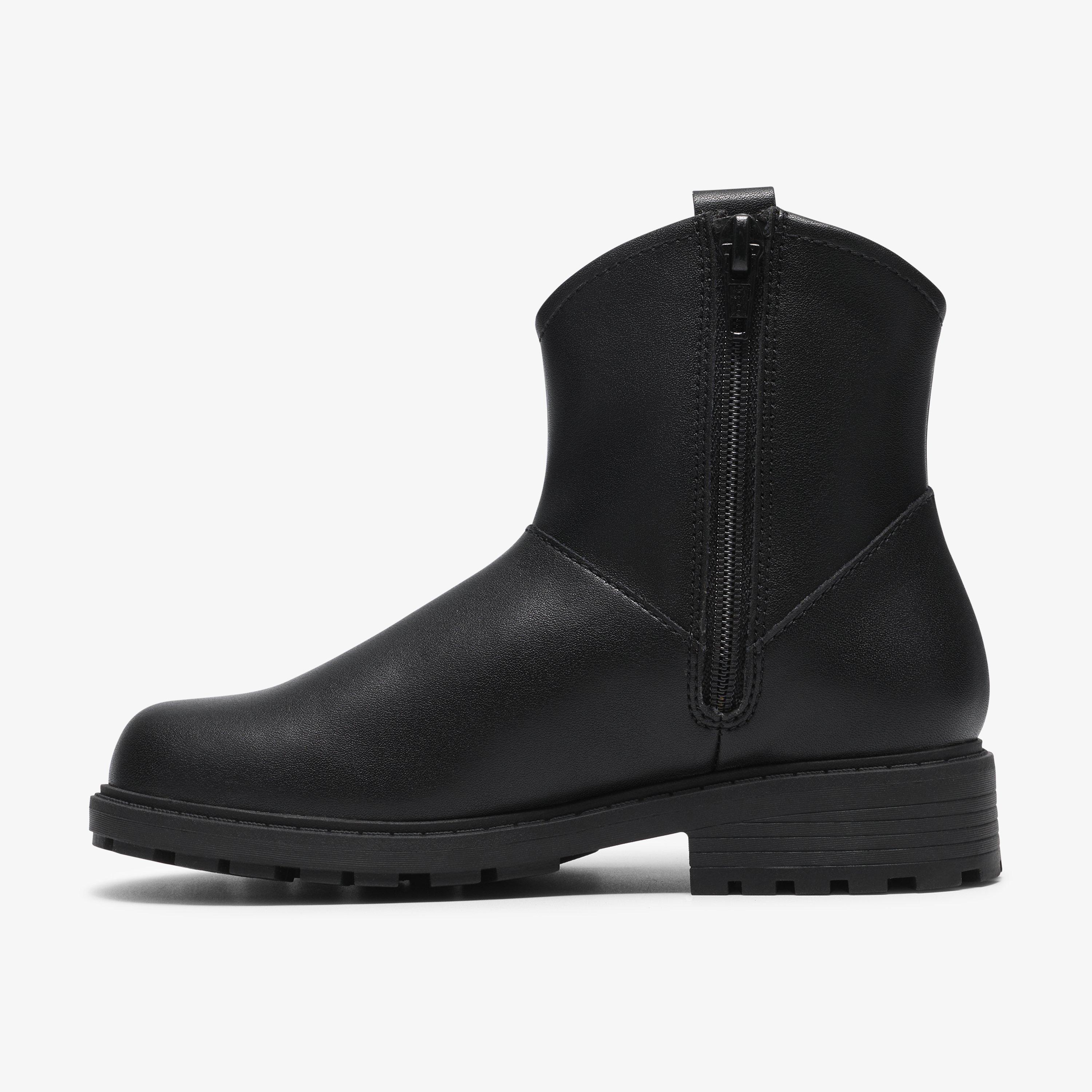 Tessyn Stud Kid Black Ankle Boots School Shoes, view 2 of 6
