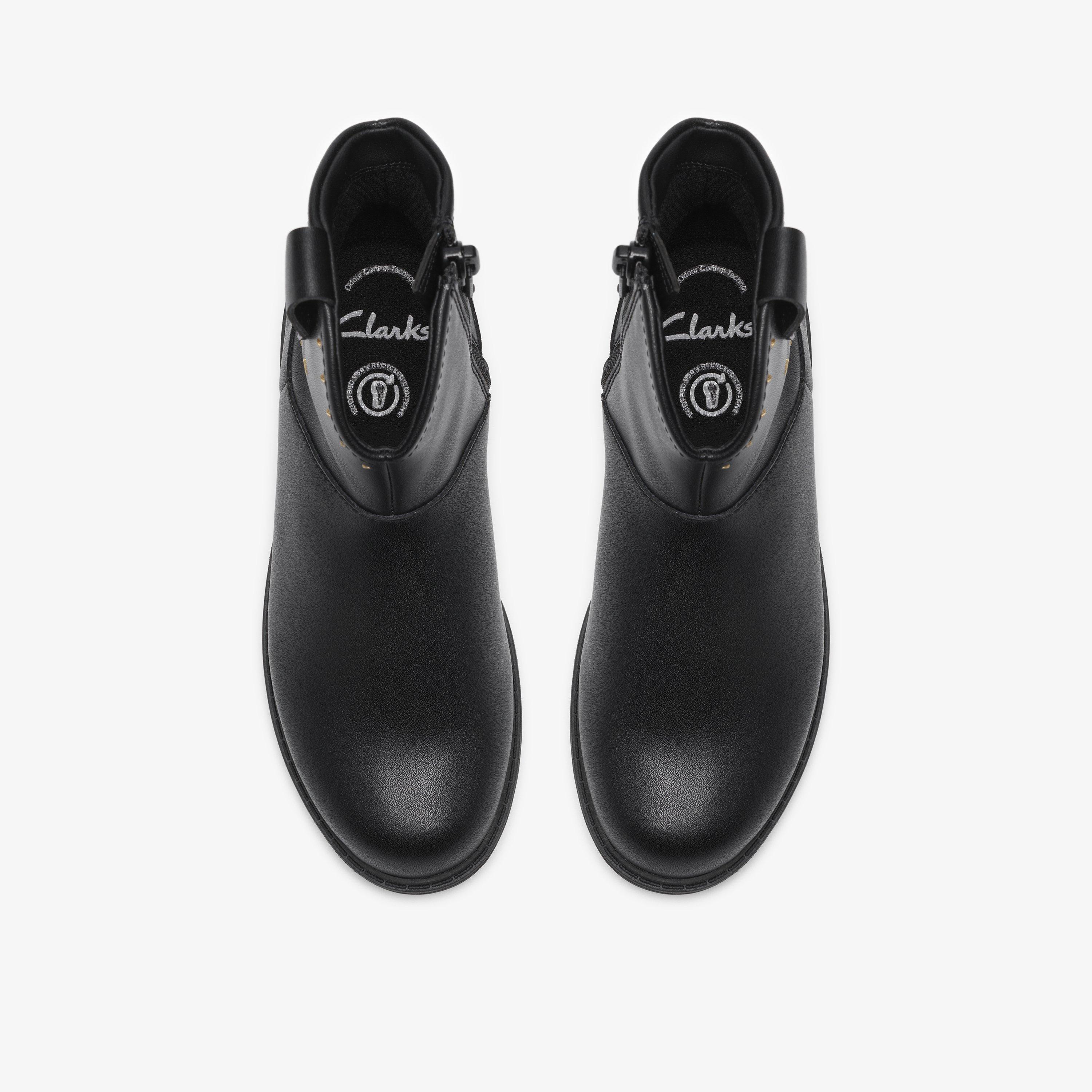 Tessyn Stud Kid Black Ankle Boots School Shoes, view 6 of 6