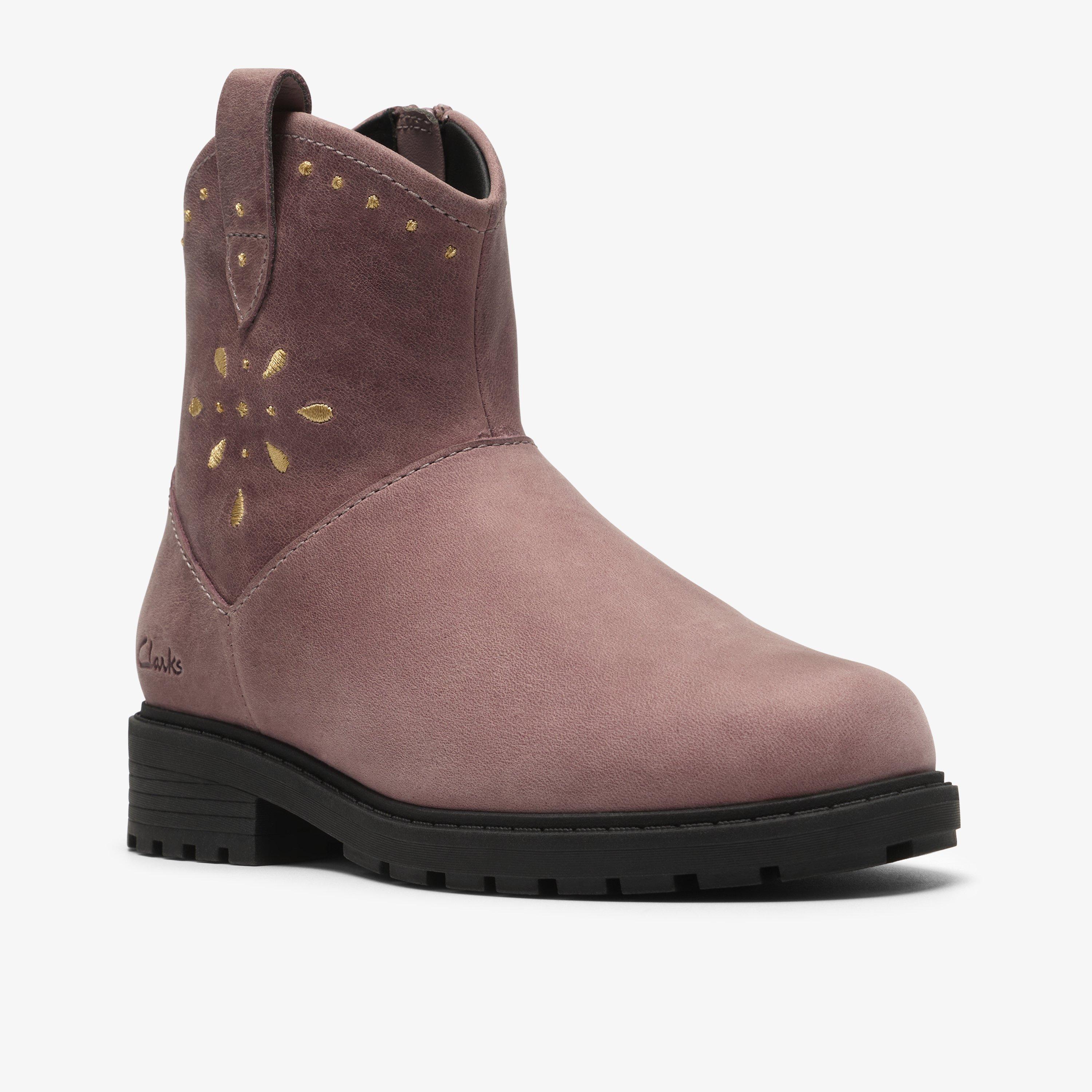 Tessyn Stud Kid Dusty Pink Ankle Boots, view 4 of 6