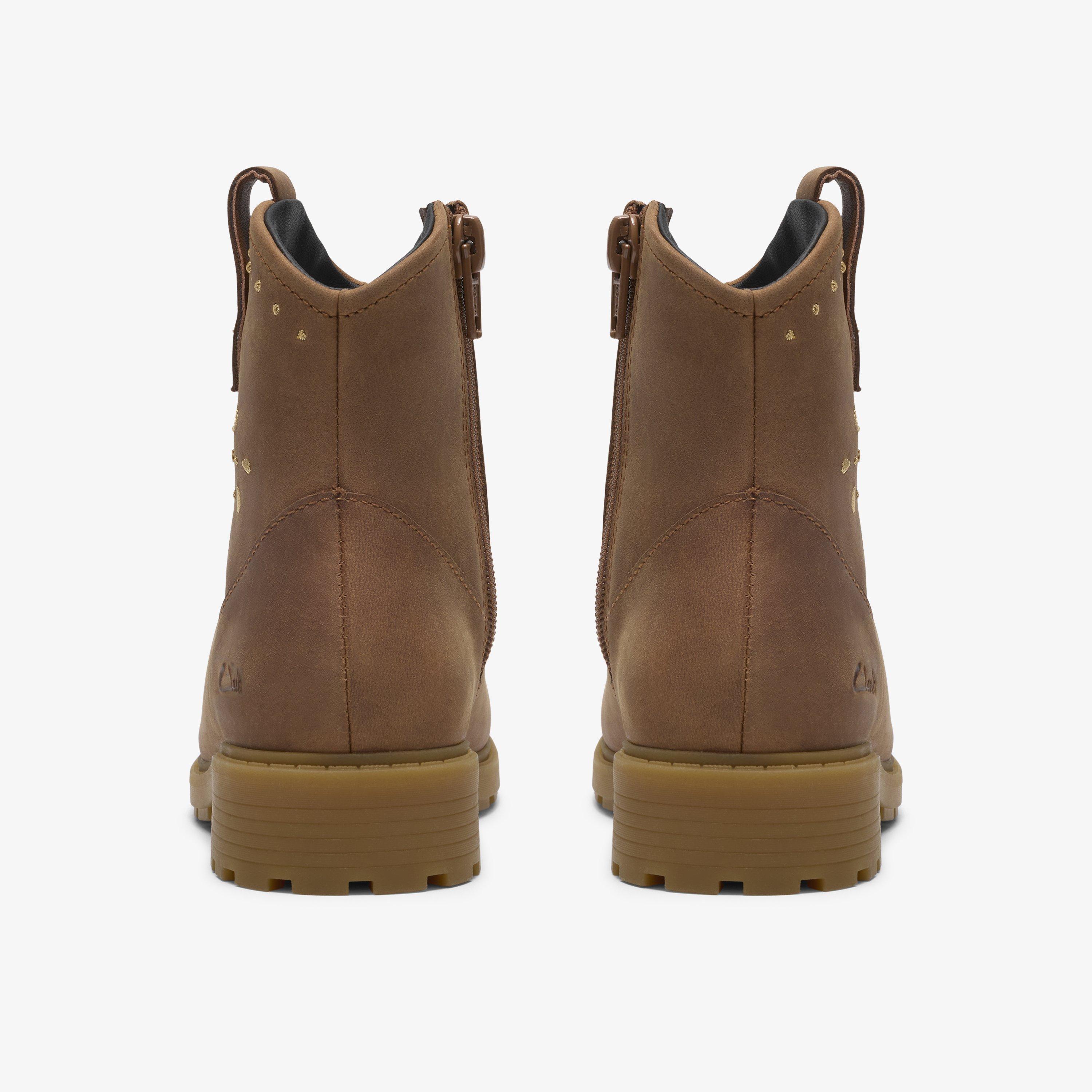 Tessyn Stud Kid Tan Ankle Boots, view 5 of 6