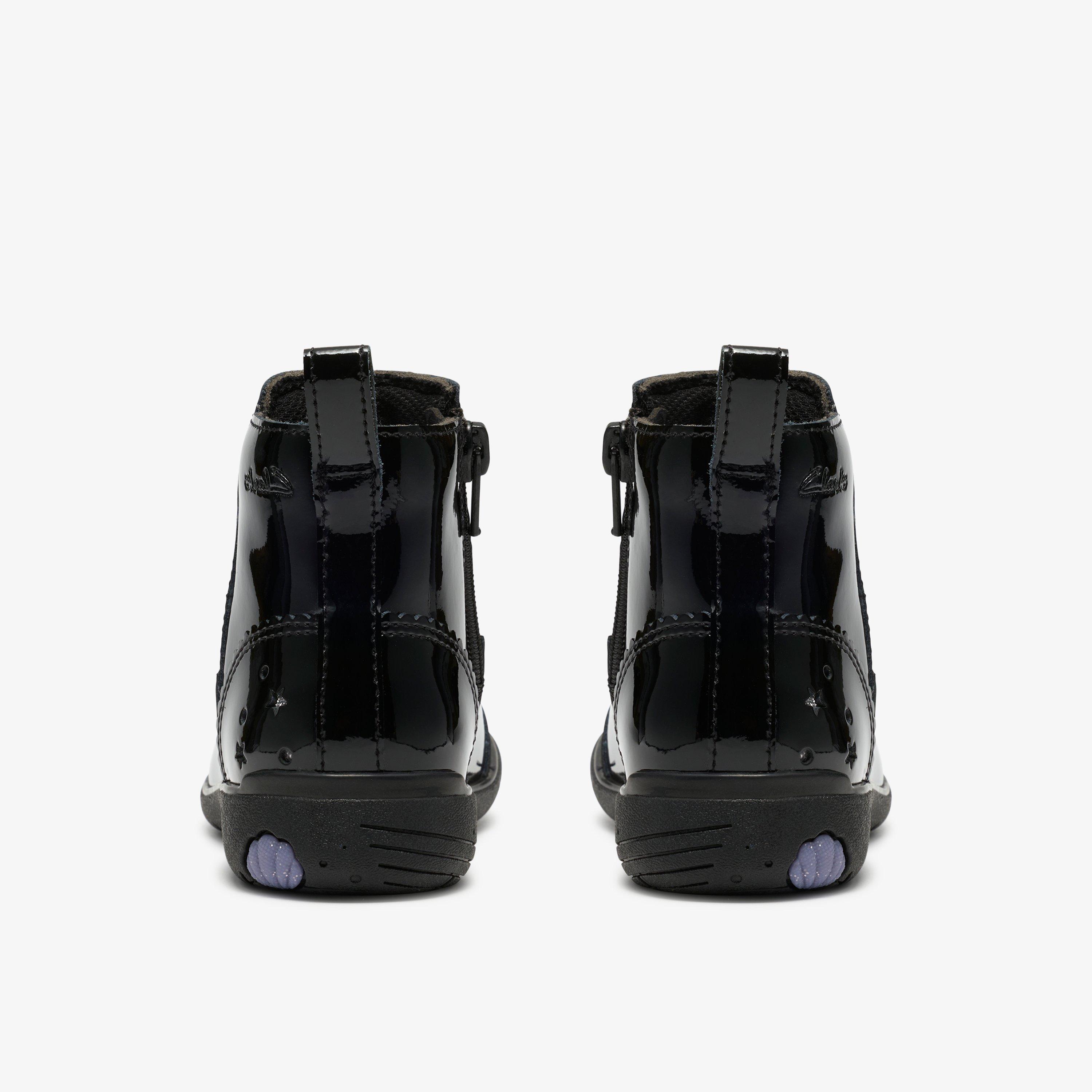 Relda Charm Kid Black Patent Ankle Boots, view 5 of 6