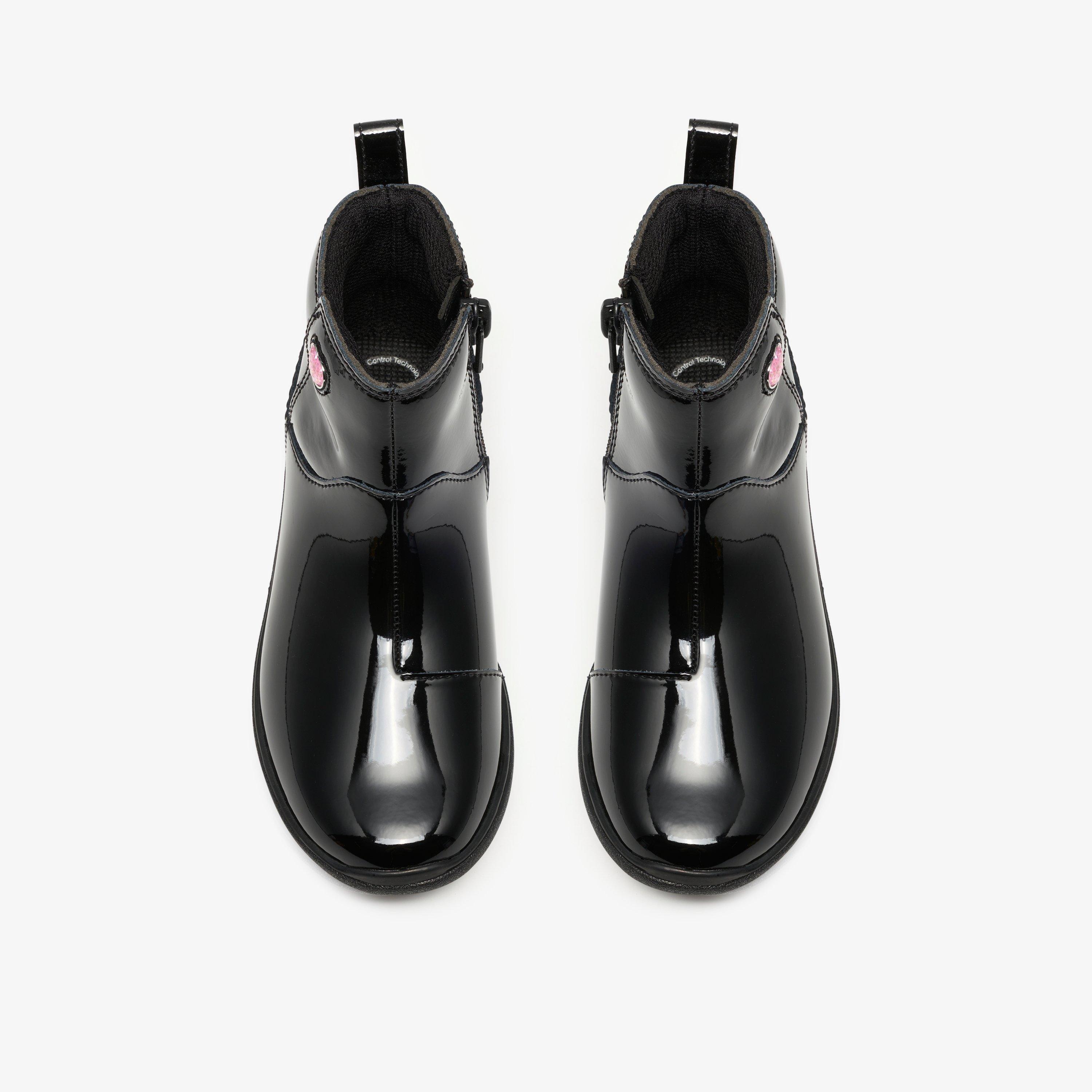 Relda Charm Kid Black Patent Ankle Boots, view 6 of 6