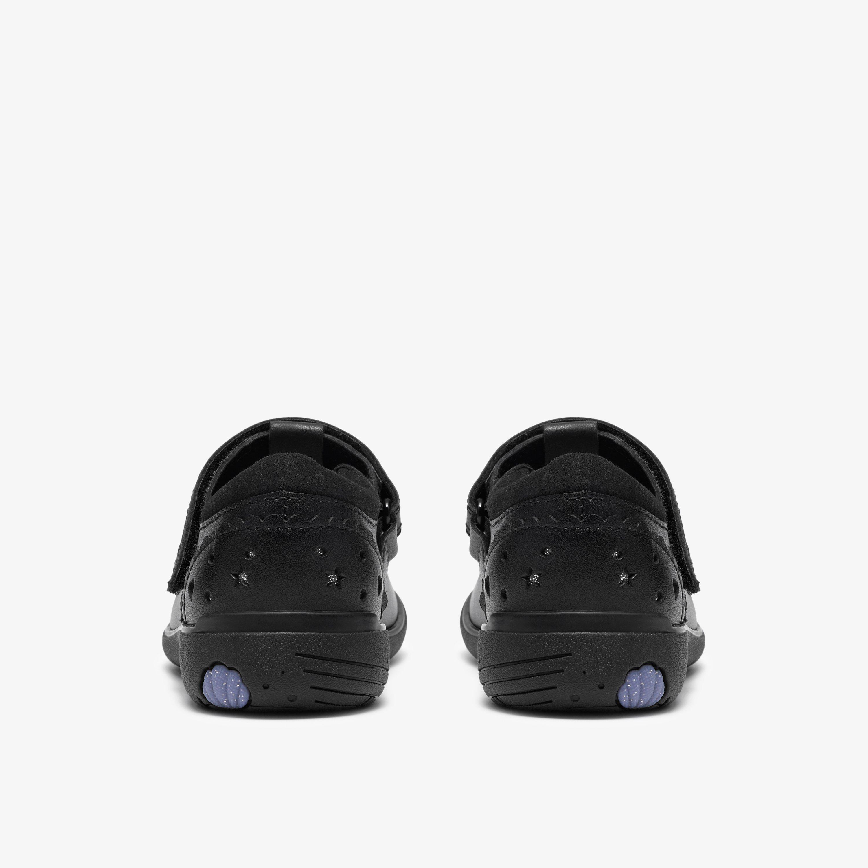 Relda Spell Kid Black Leather T Bar Shoes School Shoes, view 5 of 6