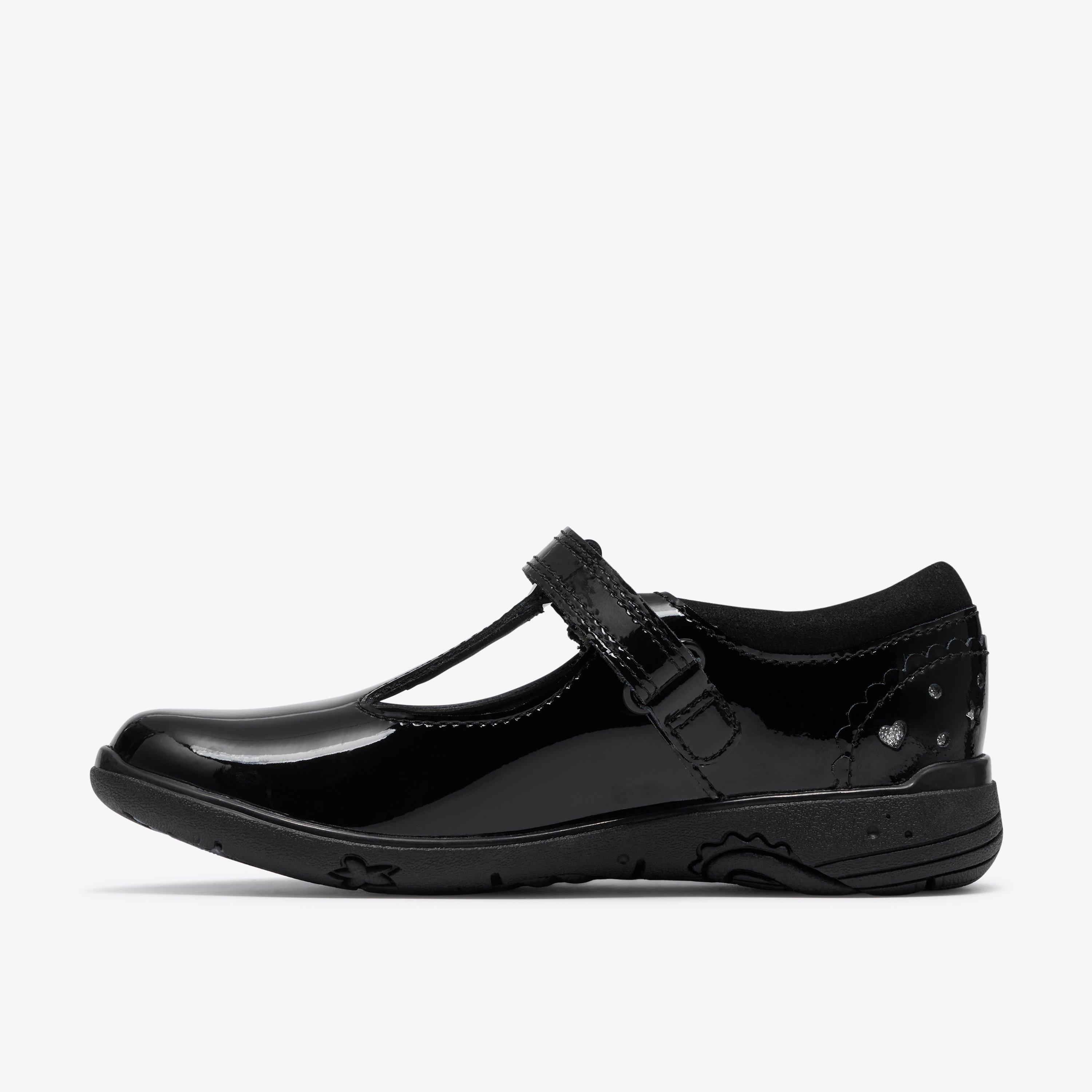 Relda Spell Kid Black Patent T Bar Shoes School Shoes, view 2 of 6