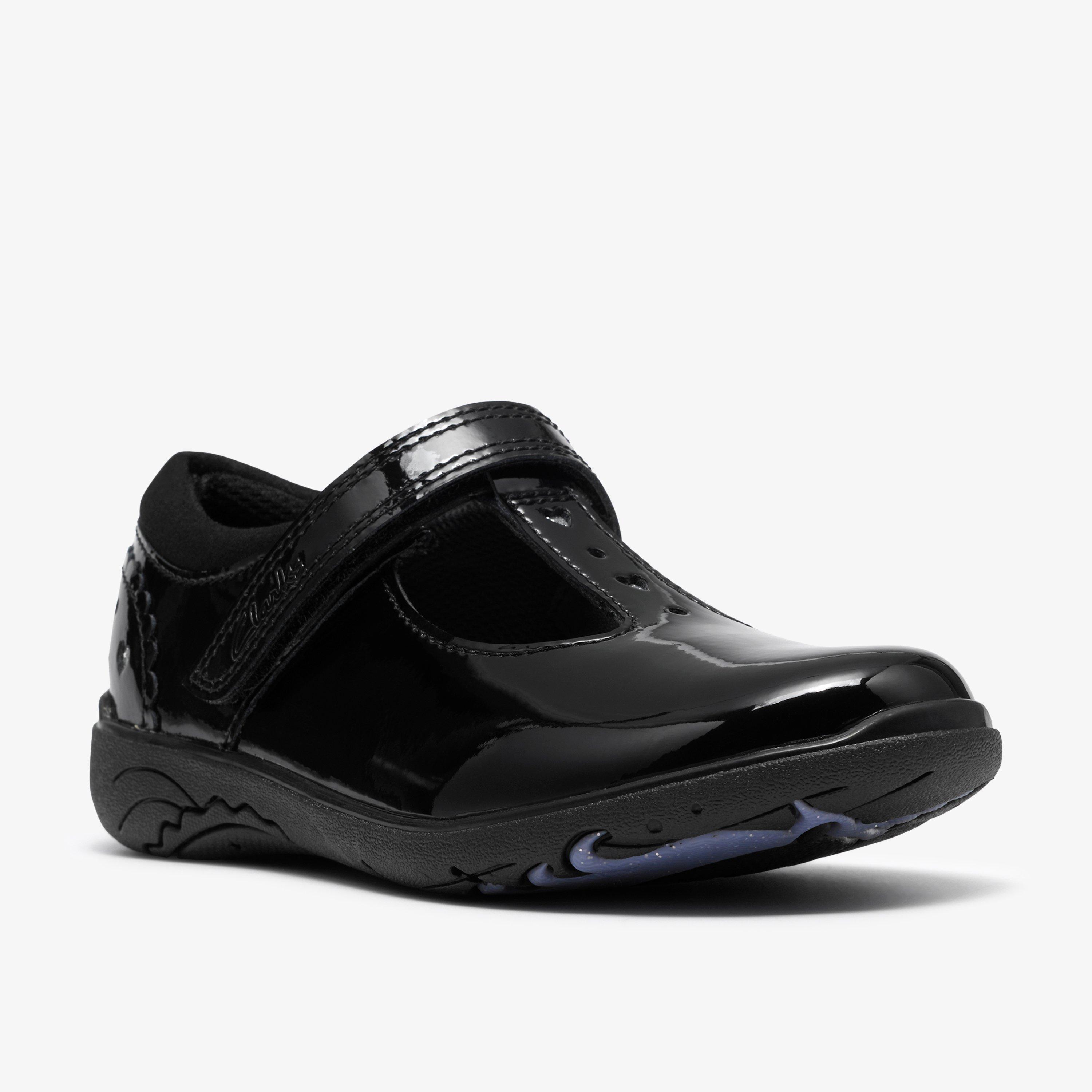 Relda Spell Kid Black Patent T Bar Shoes School Shoes, view 4 of 6