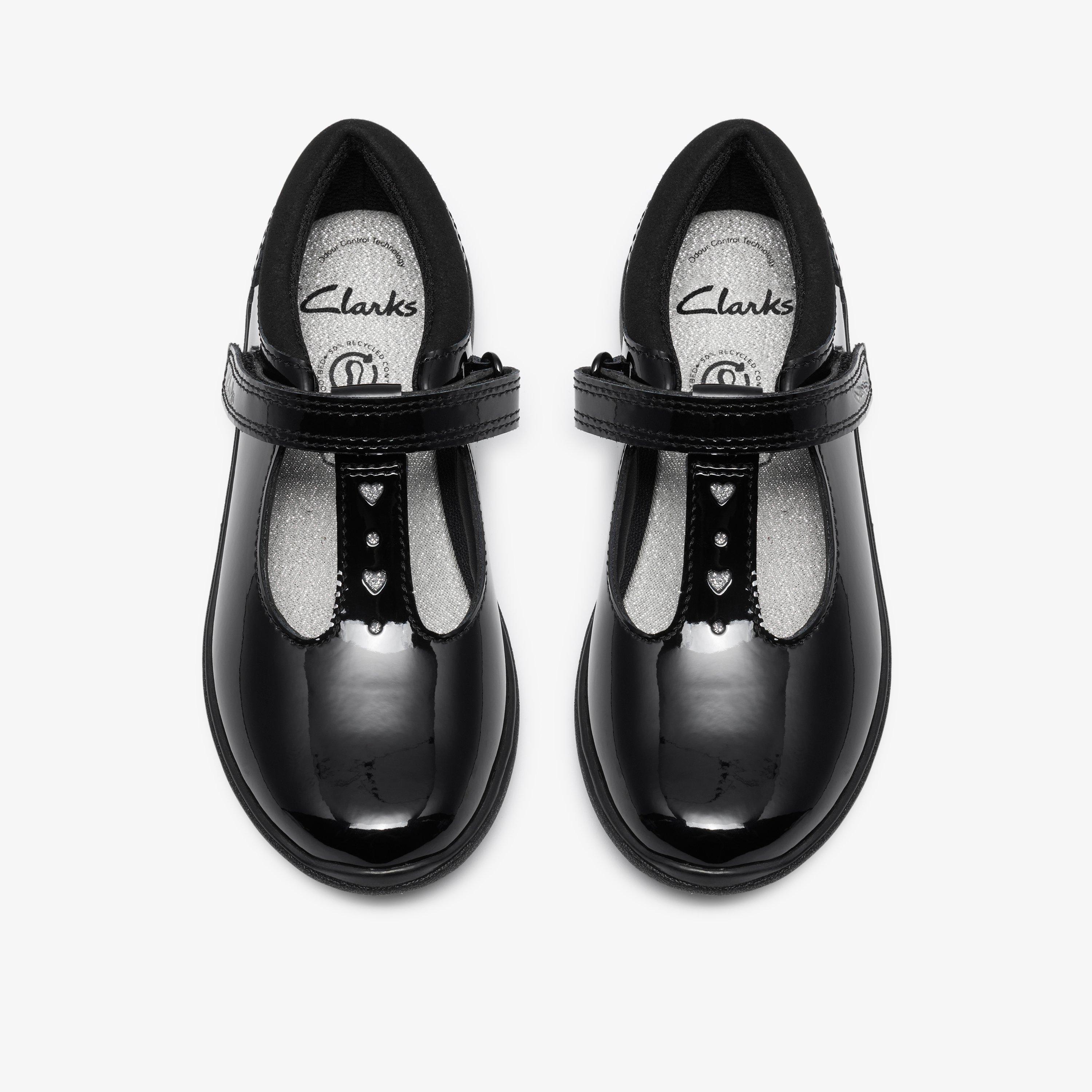 Relda Spell Kid Black Patent T Bar Shoes School Shoes, view 6 of 6