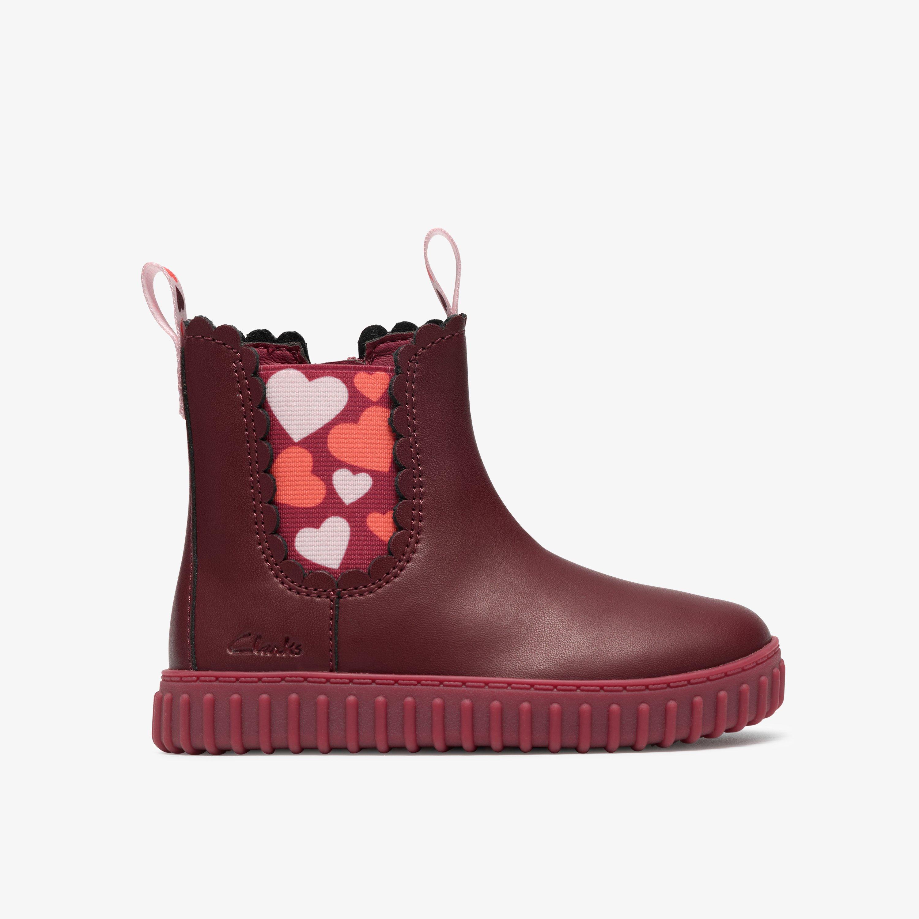 Cove Chelsea Toddler Burgundy Leather Ankle Boots, view 1 of 6
