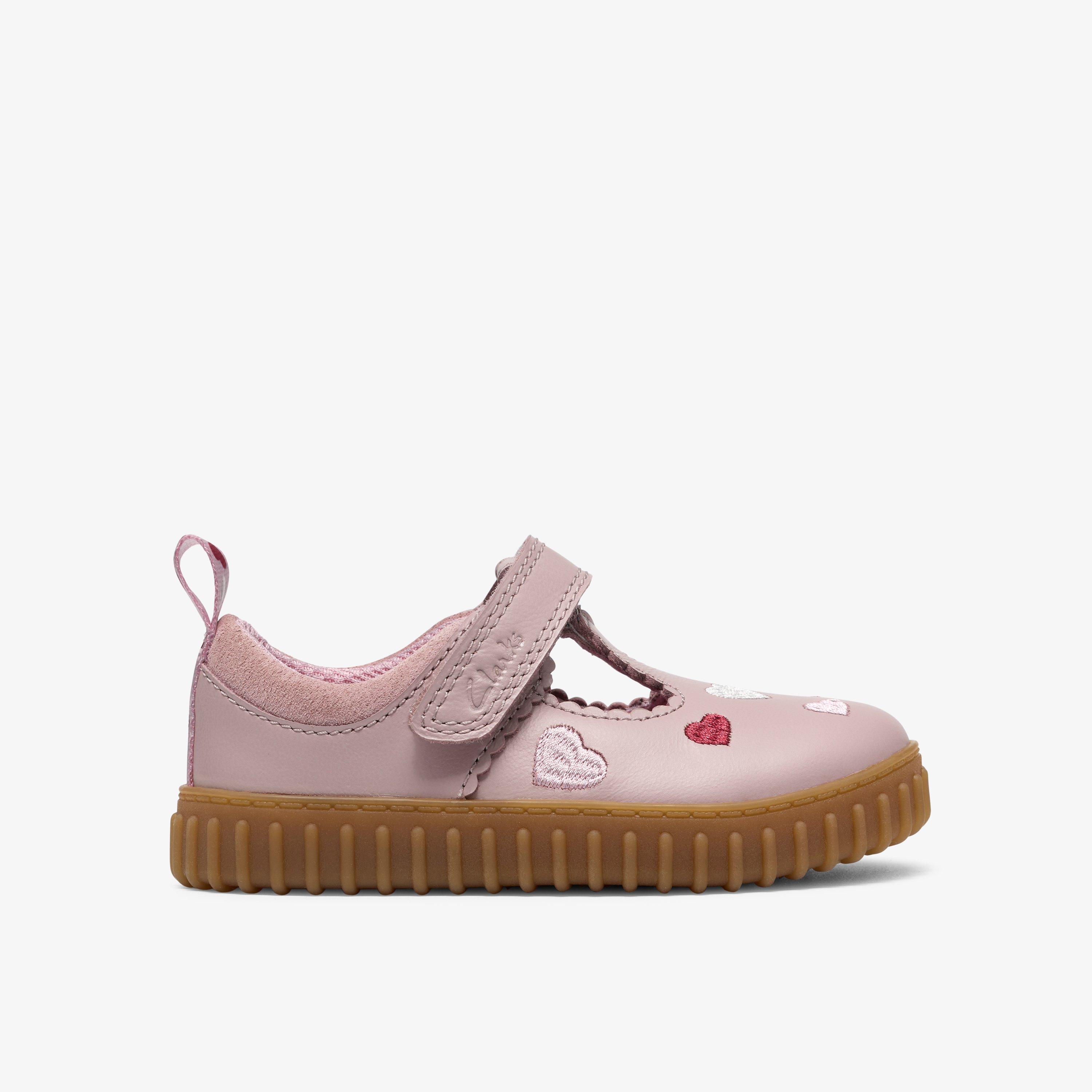 Cove Heart Toddler Vieux rose Chaussures à barre en T Scratch, view 1 of 6