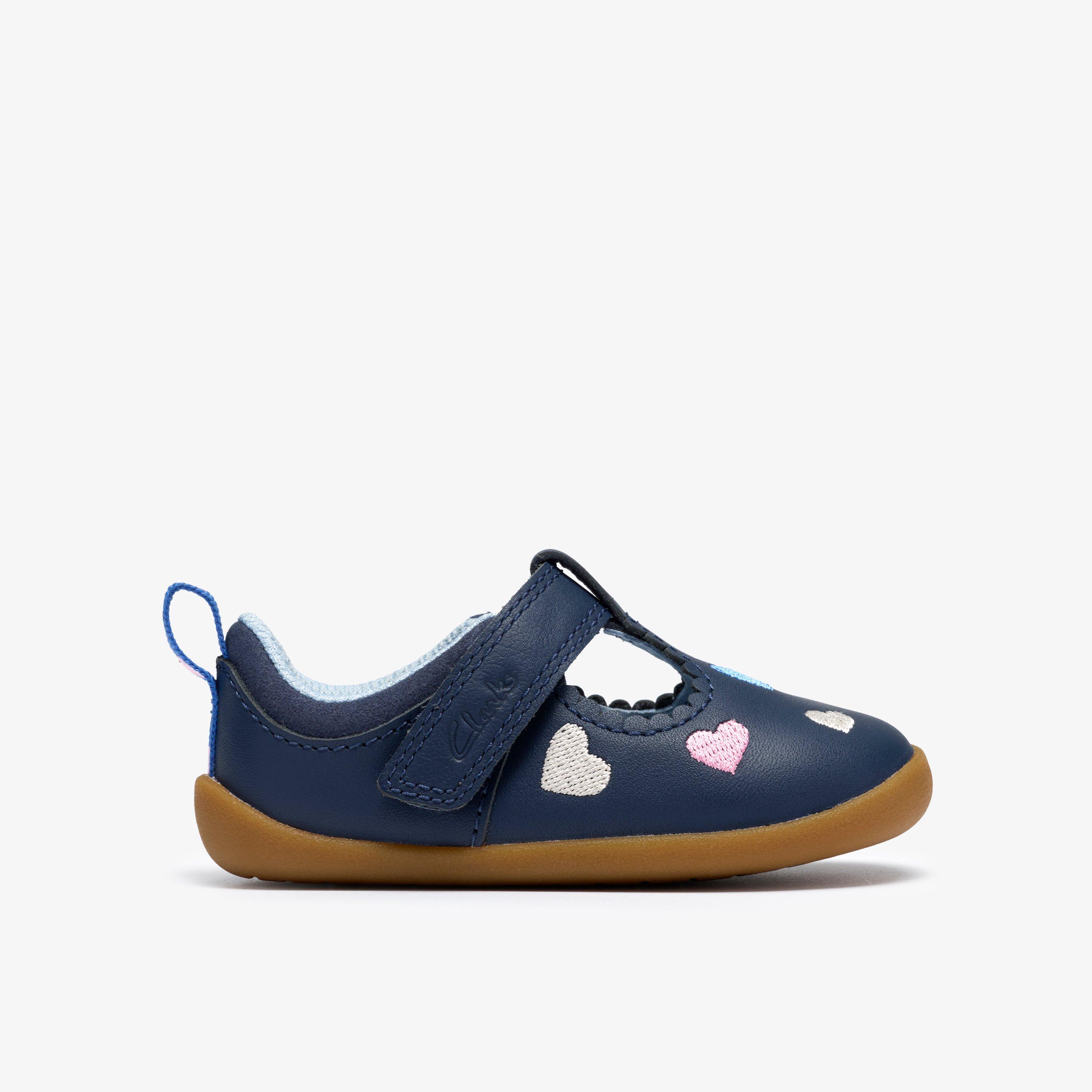 Roamer Heart Toddler Navy Leather Pre Walker Mary Jane Riptape, view 1 of 6
