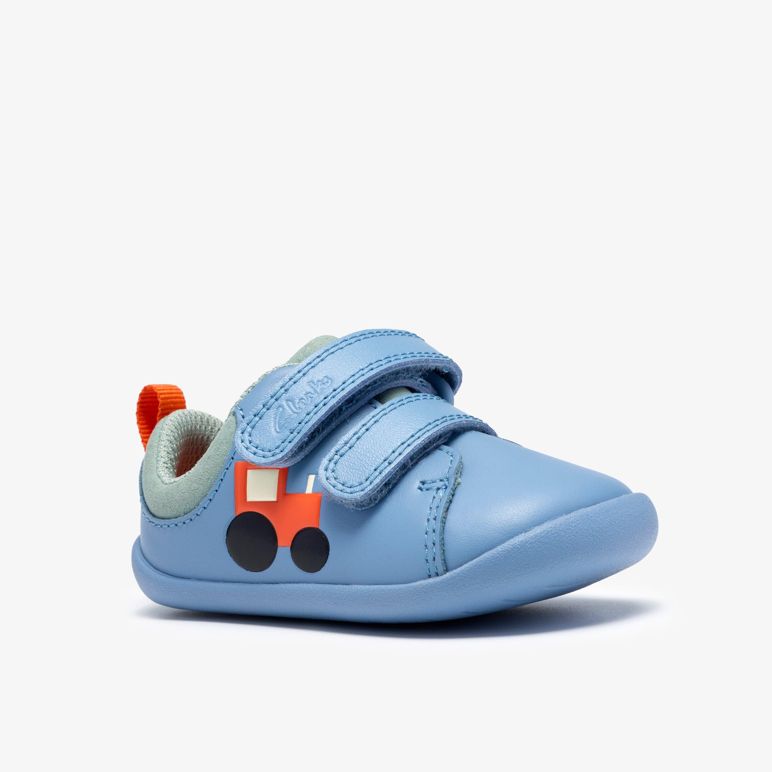 Roamer Bright Toddler Denim Pre Walker Trainers Riptape, view 4 of 6