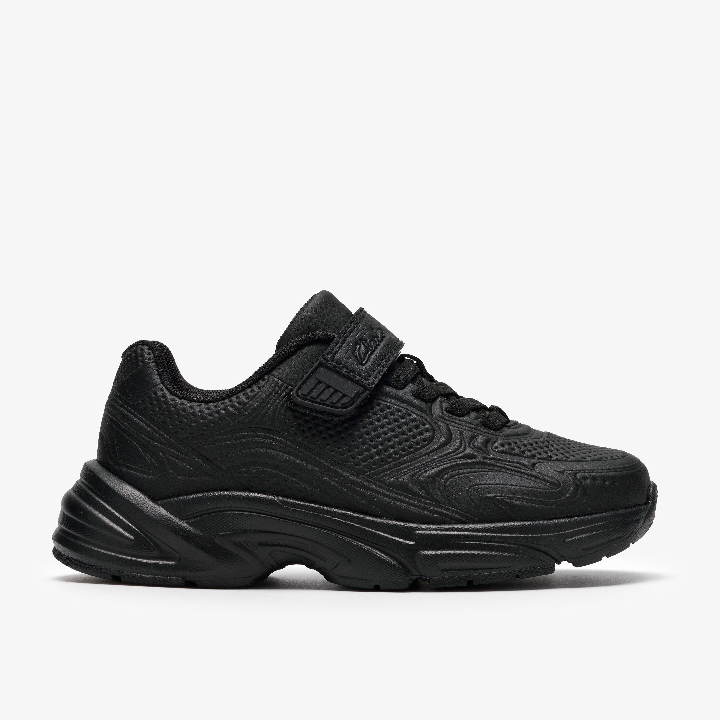 Crafton Solo Kid Black Trainers School Shoes, view 1 of 6