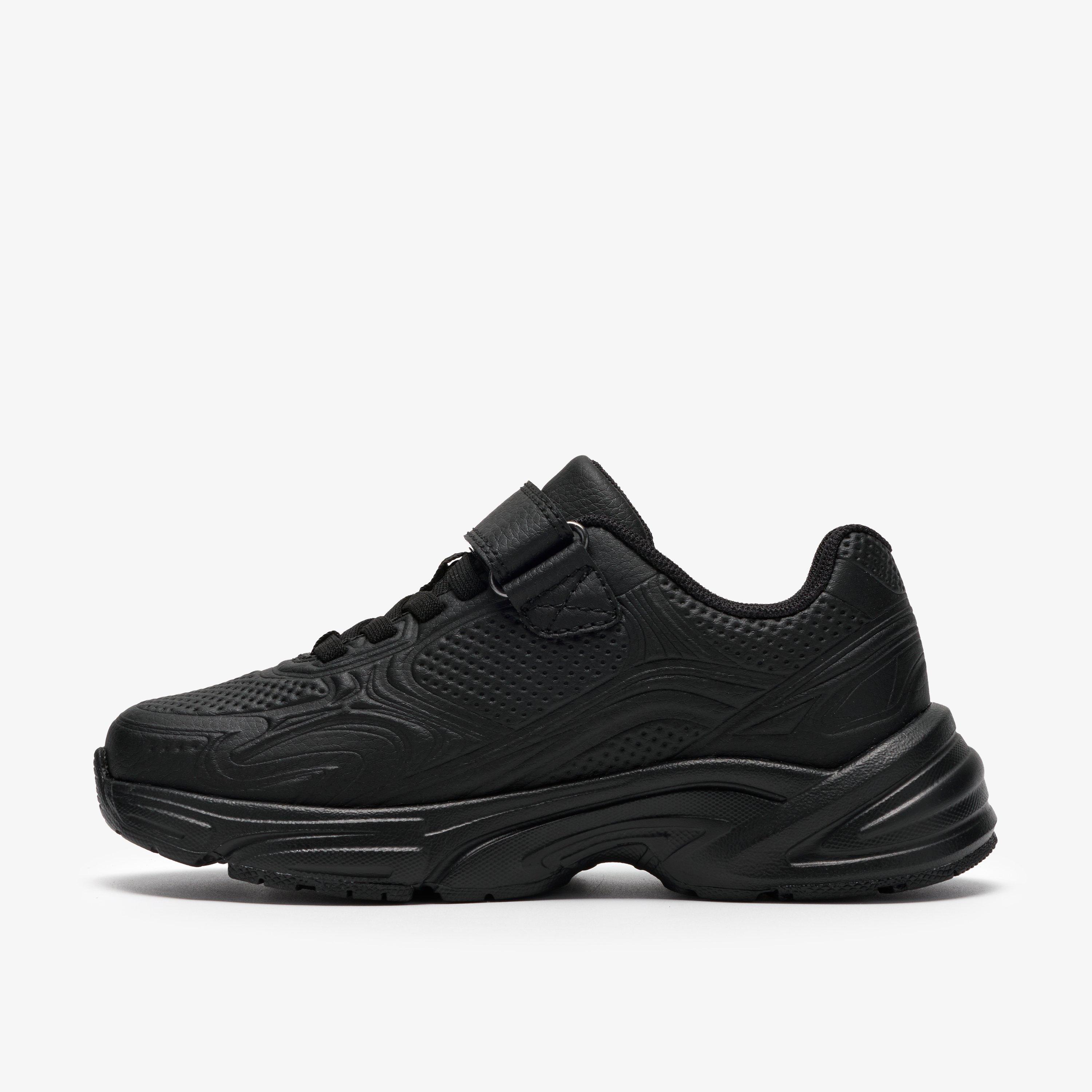 Crafton Solo Kid Black Trainers School Shoes, view 2 of 6