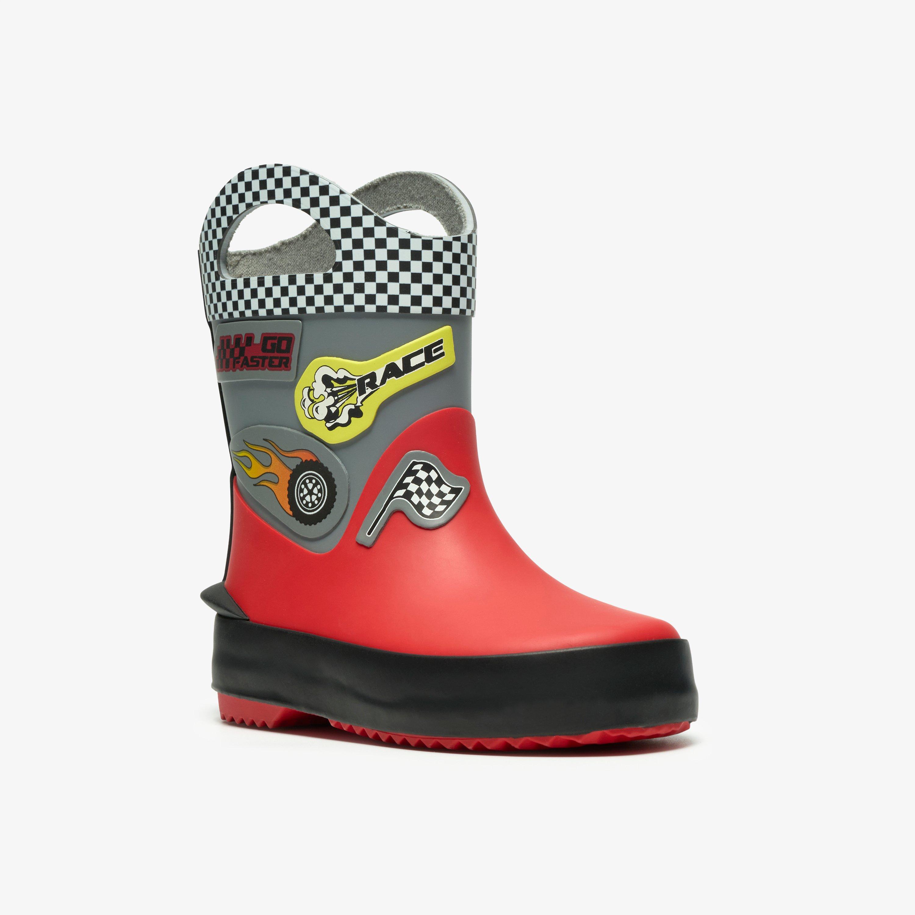 Tarri Dash Toddler Combinaison rouge Wellies, view 4 of 6
