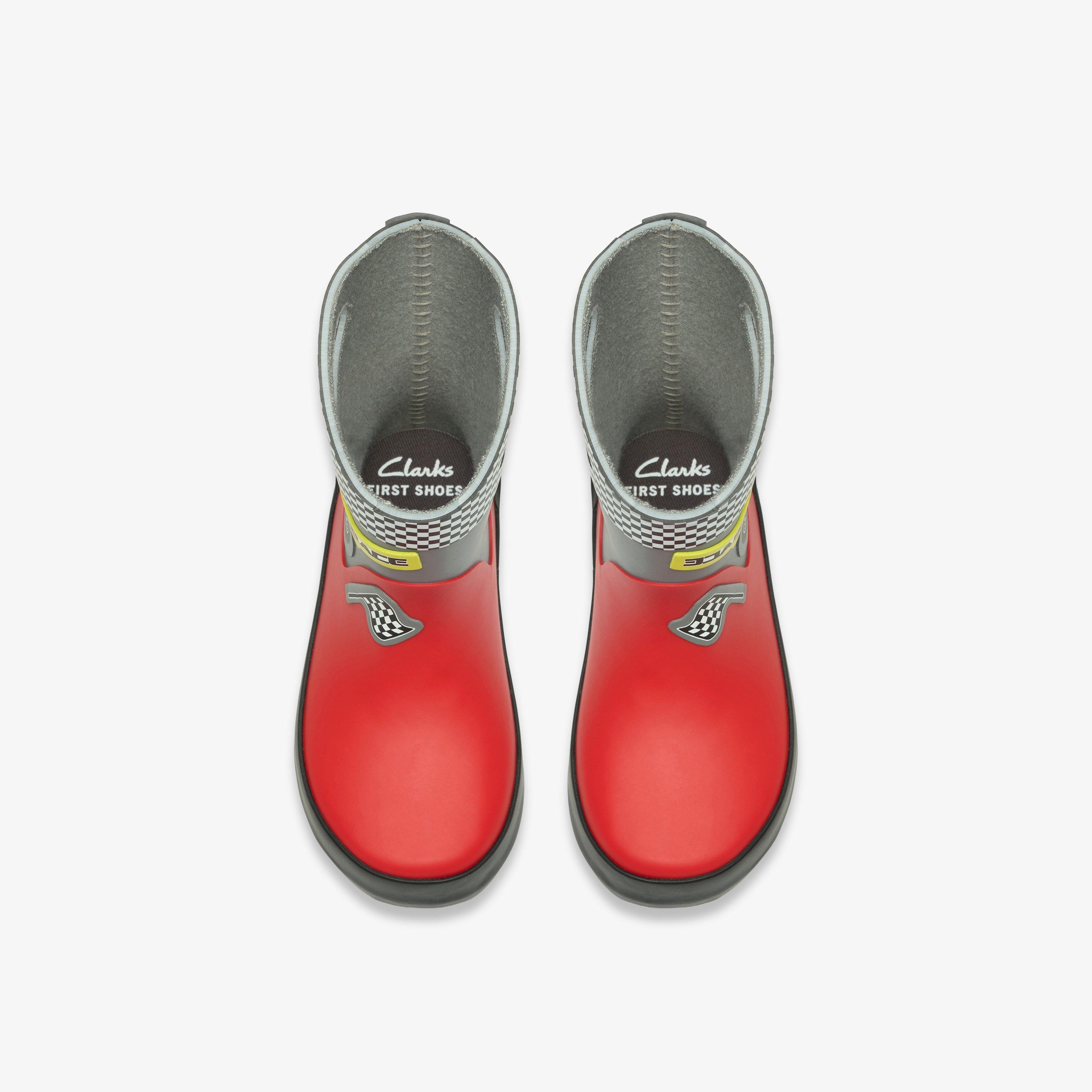 Tarri Dash Toddler Combinaison rouge Wellies, view 6 of 6