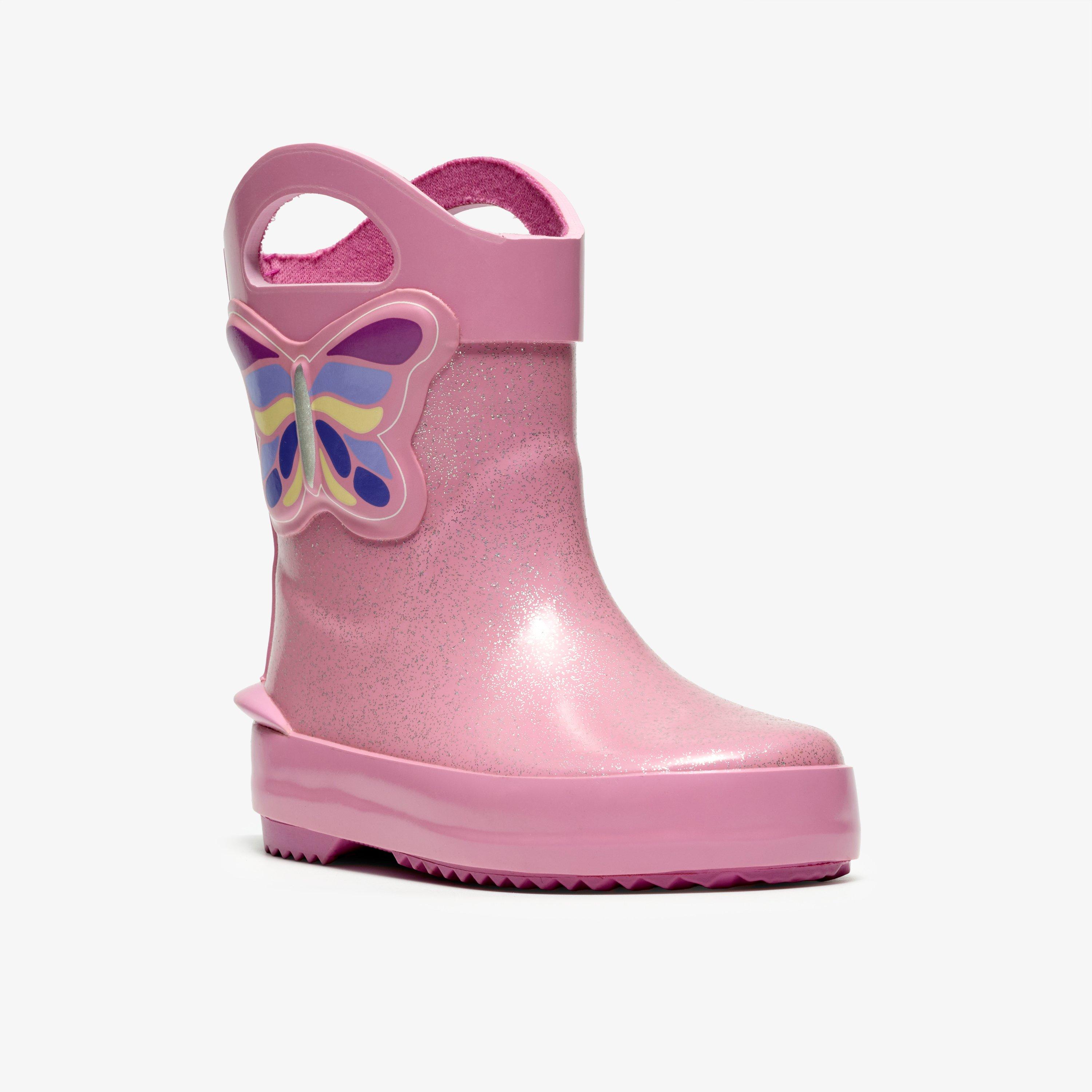 Tarri Dash Toddler Pink Combination Wellies, view 4 of 6
