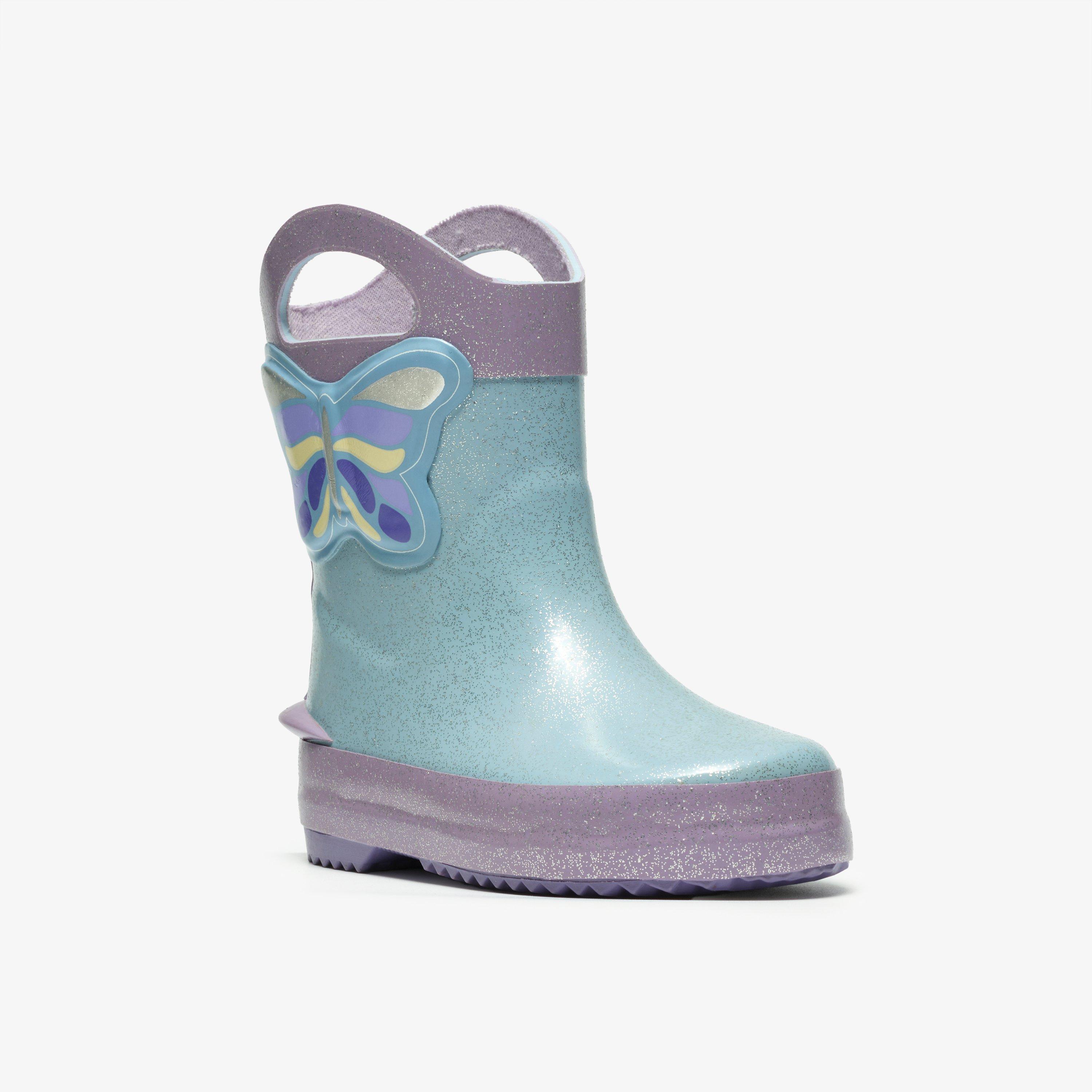 Tarri Dash Toddler Lilac Combination Wellies, view 4 of 6
