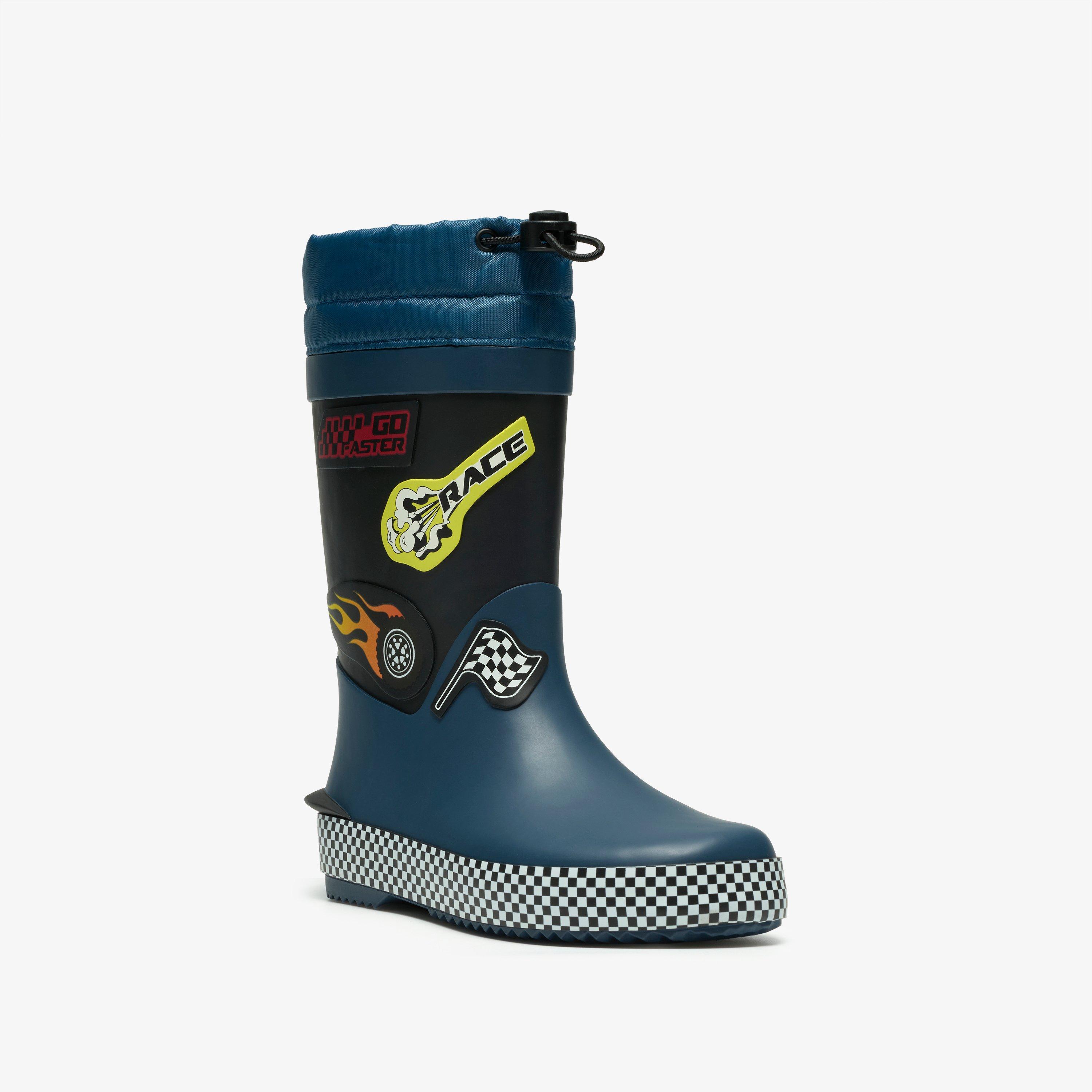 Tarri Race Kid Navy Combination Wellies, view 4 of 6