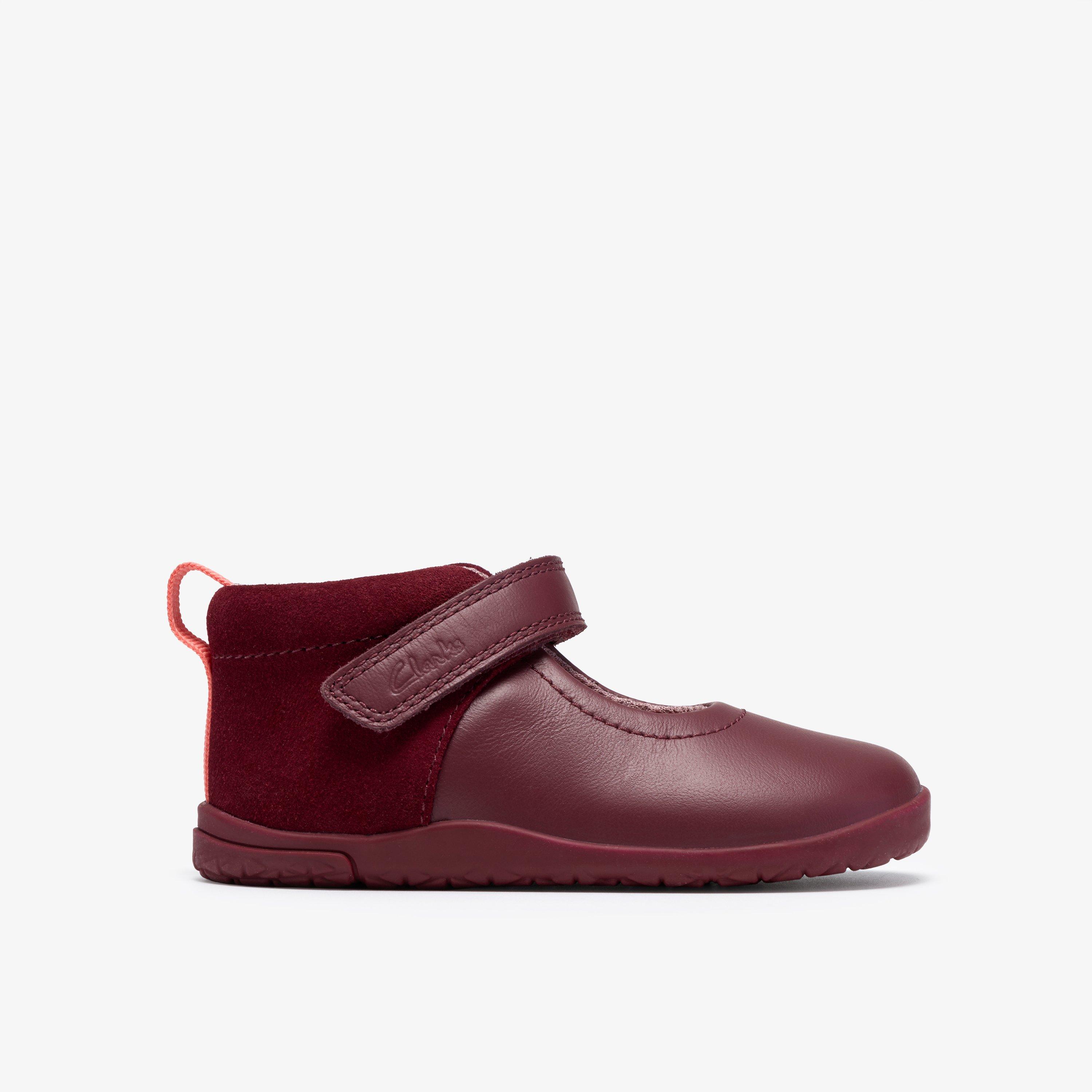 Harbour Skip Toddler Burgundy Leather Mary Jane High Tops Riptape, view 1 of 6