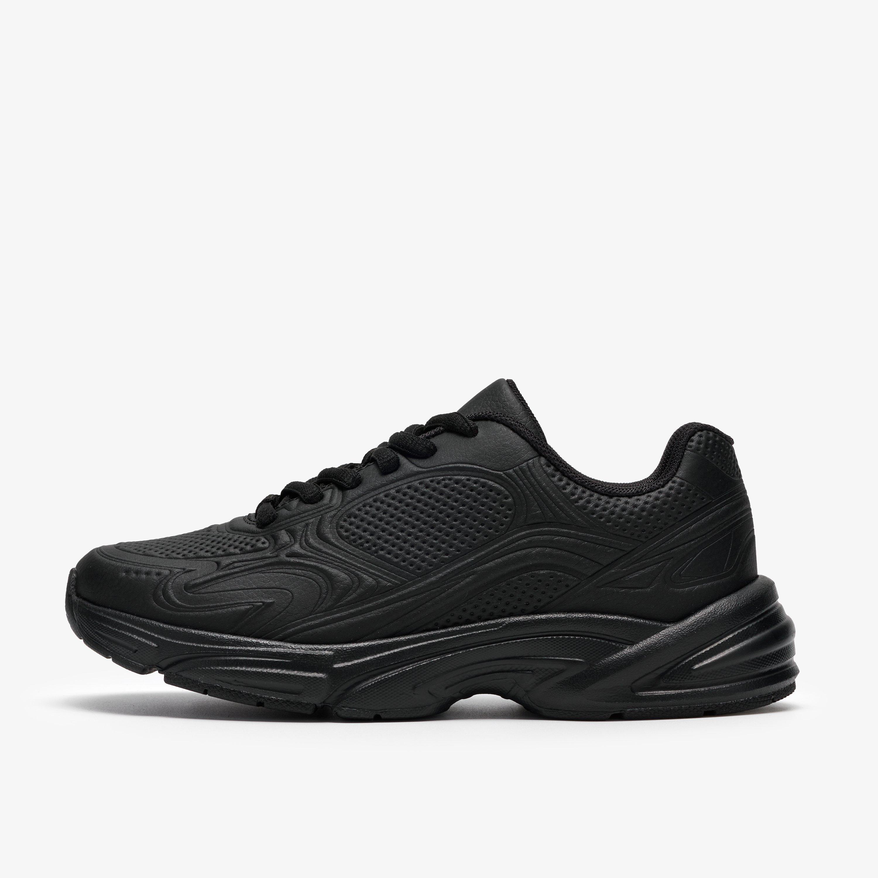 Crafton Solo Older Black Trainers School Shoes, view 2 of 6