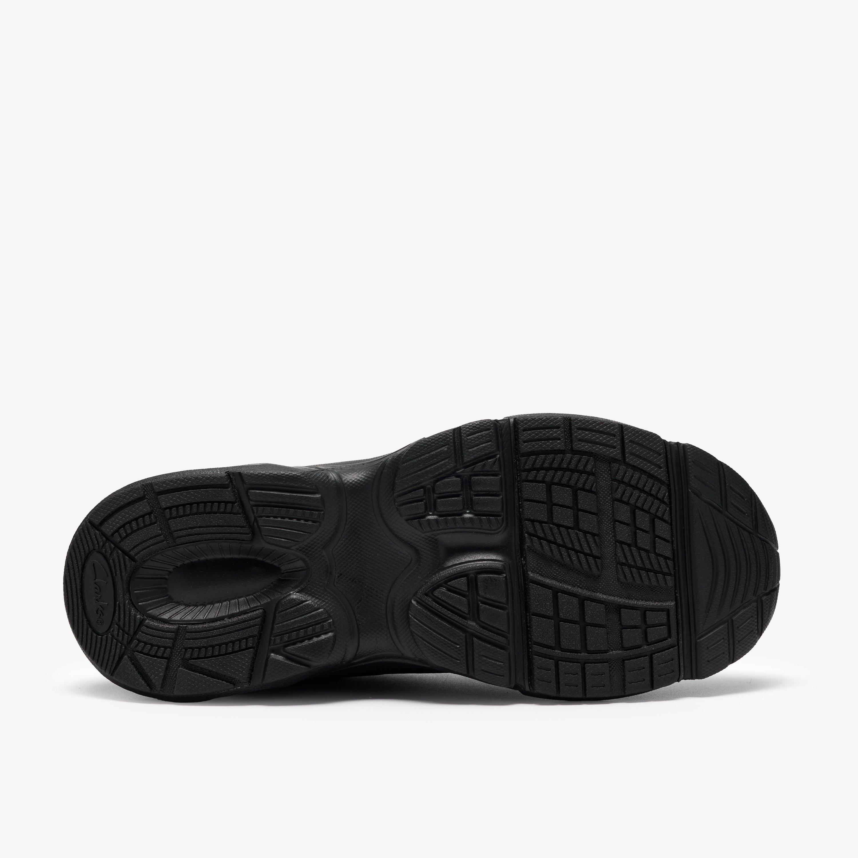 Crafton Solo Older Black Trainers School Shoes, view 3 of 6