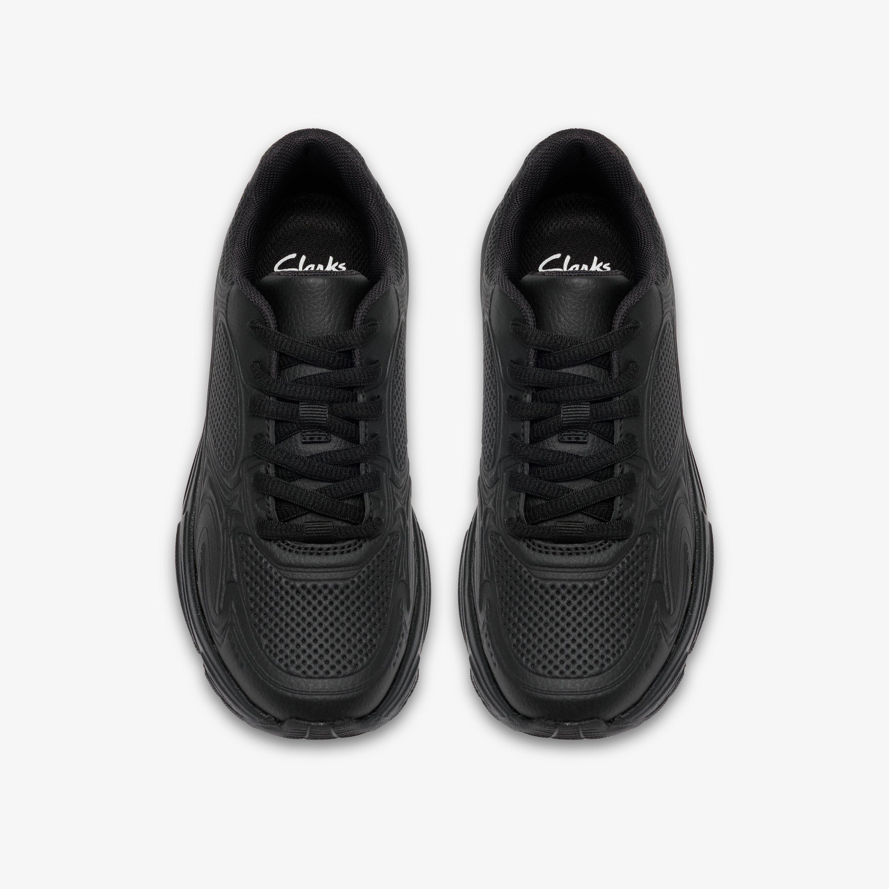 Crafton Solo Older Black Trainers School Shoes, view 6 of 6