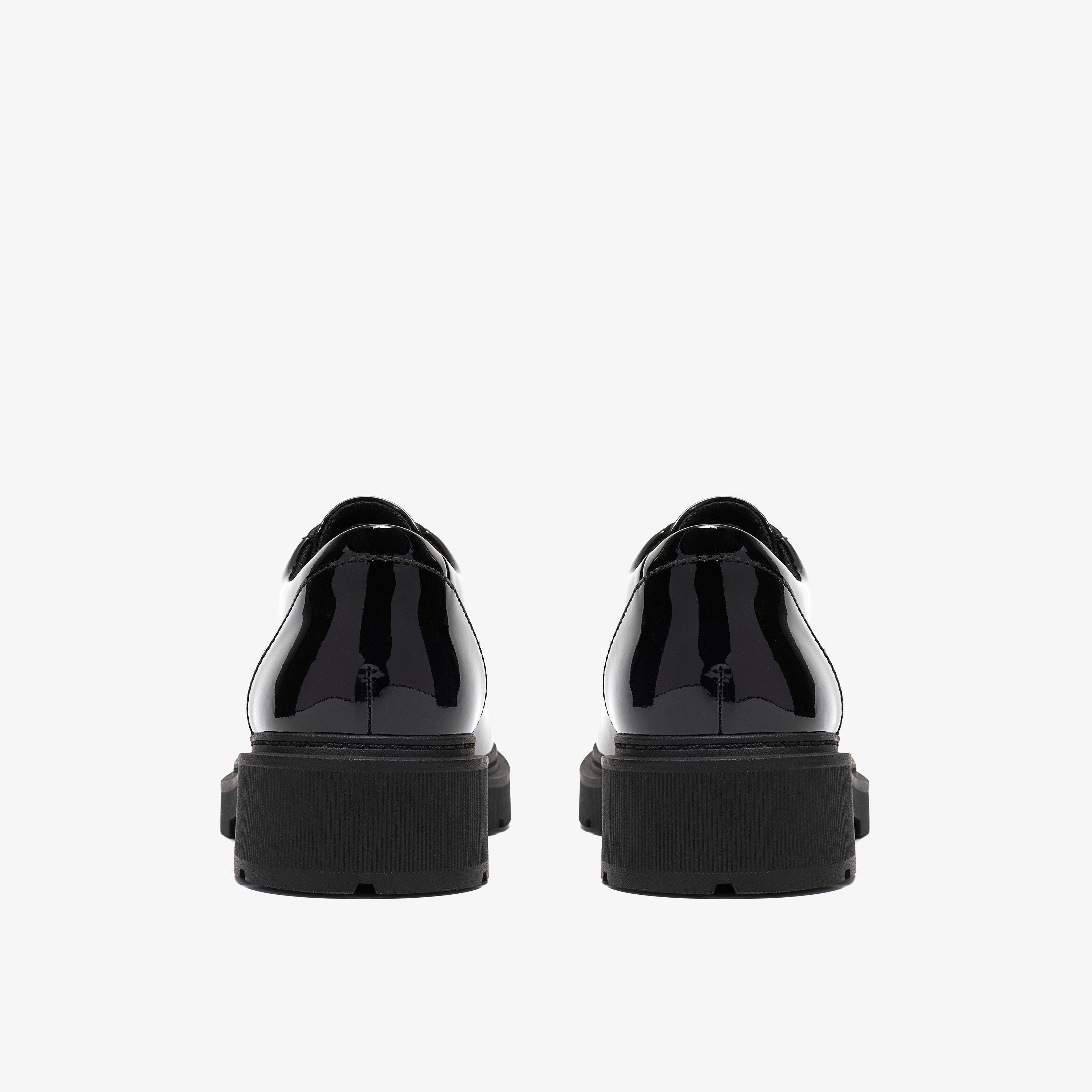 Eris Lace Youth Black Patent Laces School Shoes, view 5 of 6
