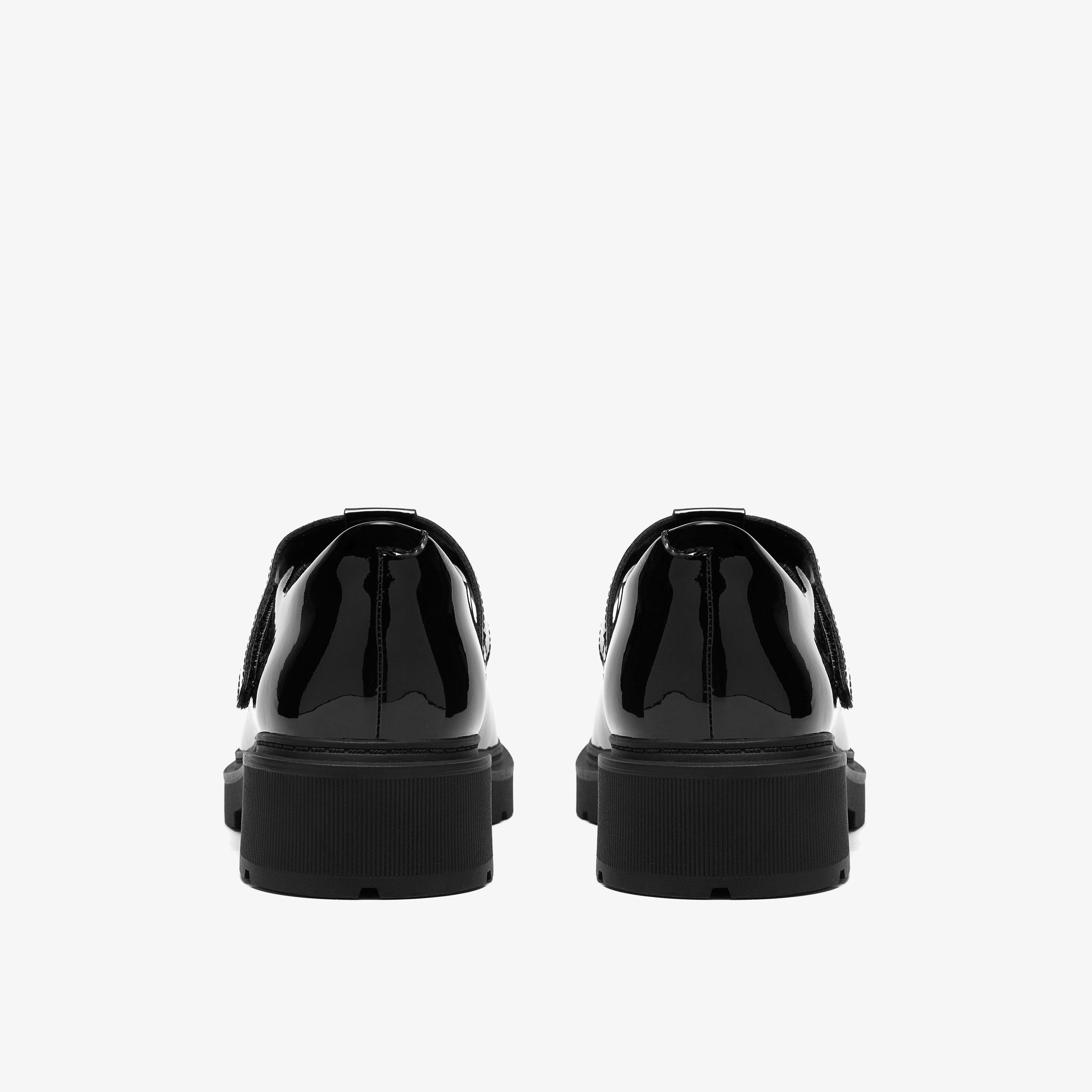 Eris Shine Youth Black Patent T Bar Shoes School Shoes, view 5 of 6