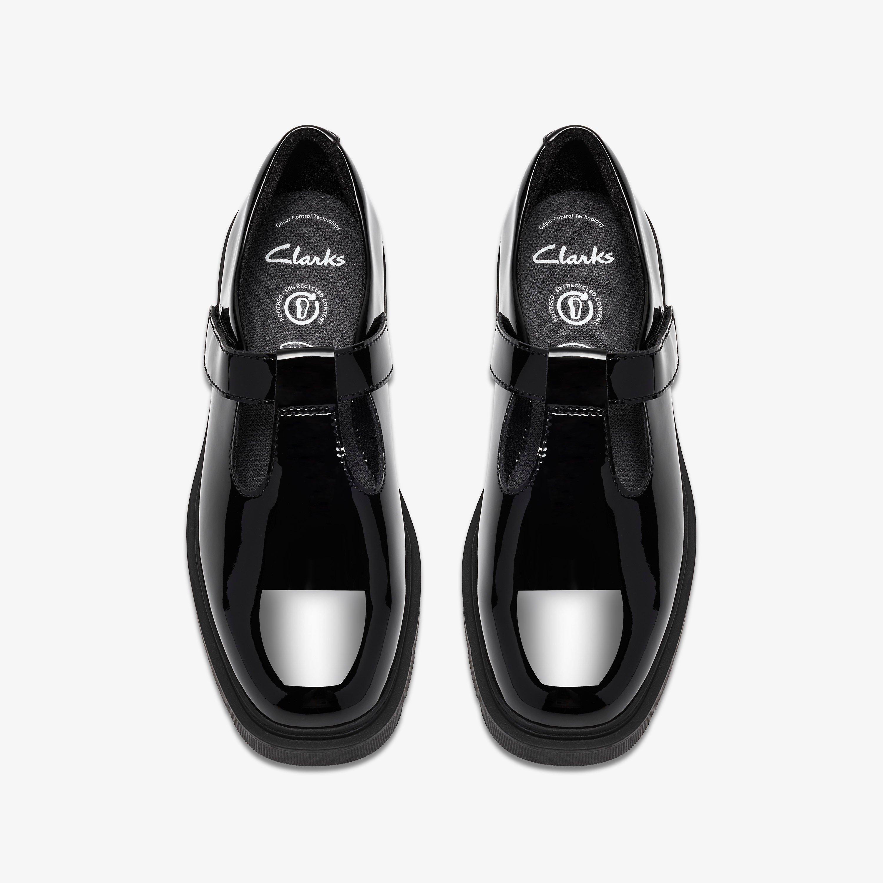 Eris Shine Youth Black Patent T Bar Shoes School Shoes, view 6 of 6