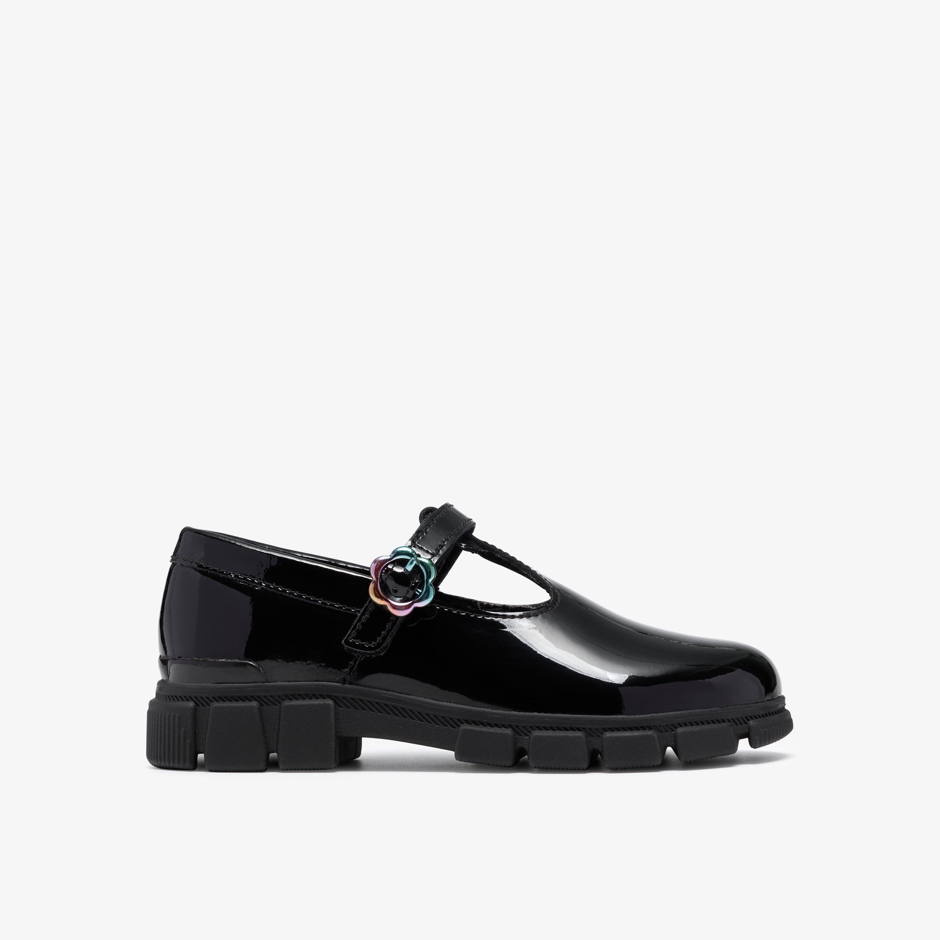 Evyn Sky Kid Black Patent T Bar Shoes, view 1 of 6
