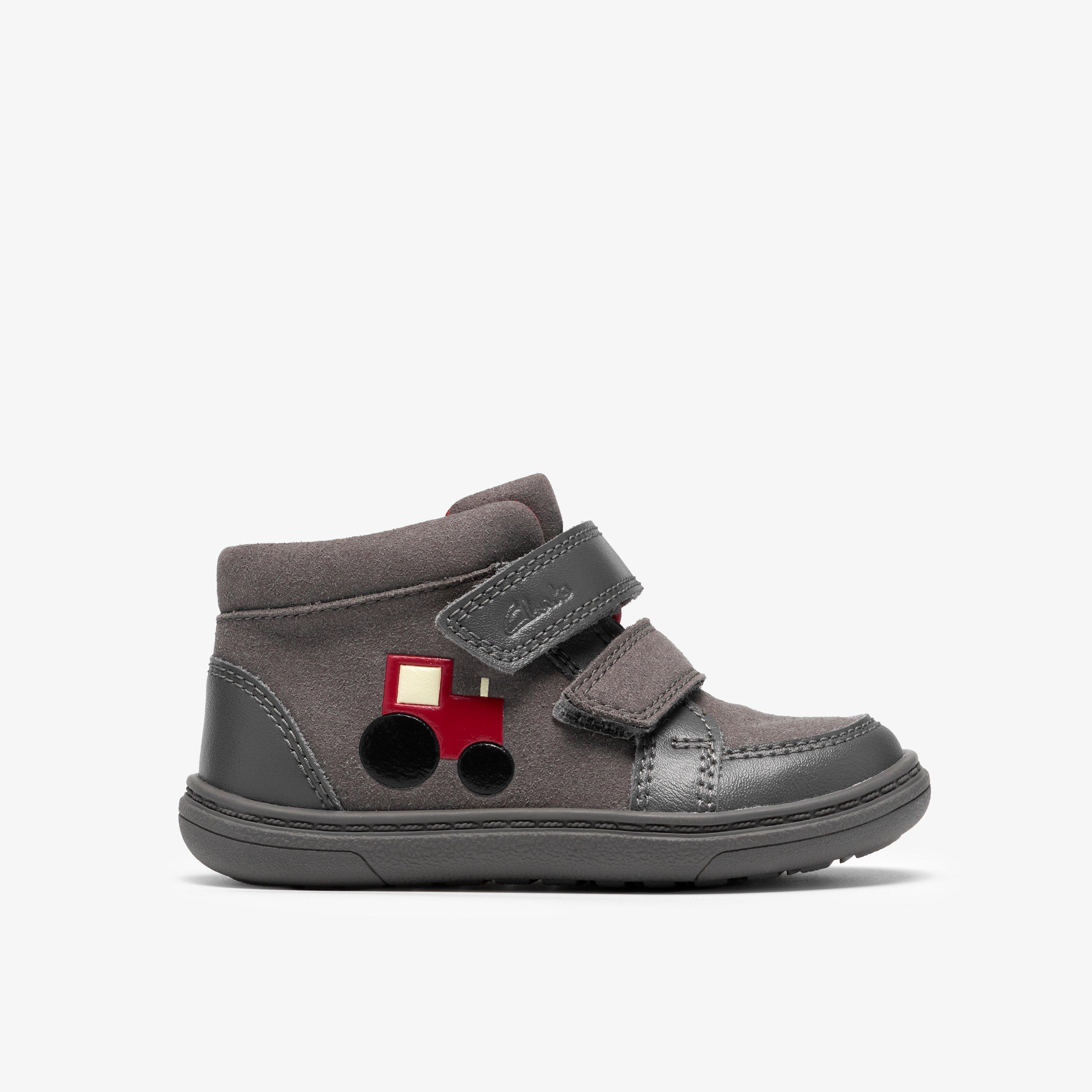 Flash Kick Toddler Grey Ankle Boots High Tops Riptape, view 1 of 6