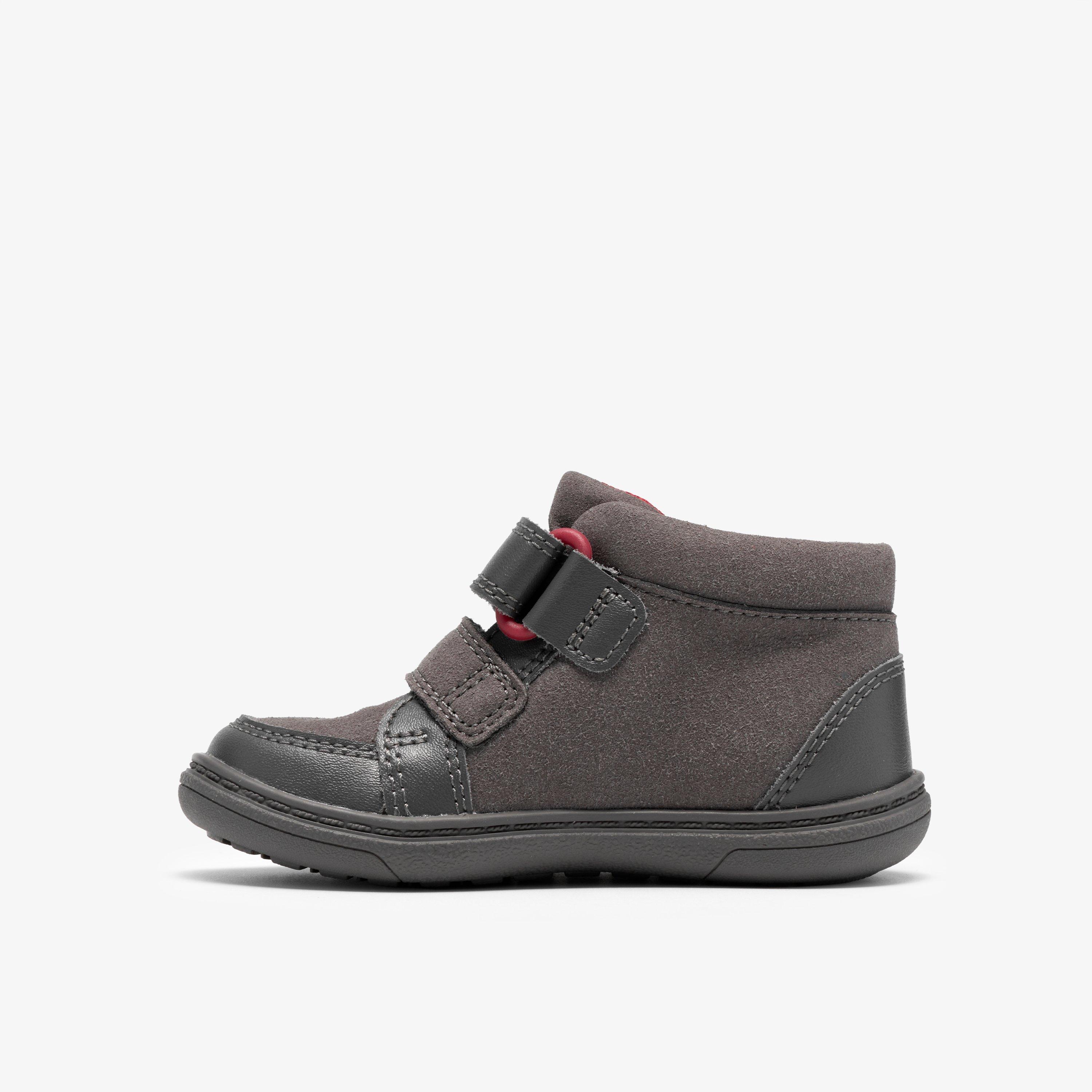 Flash Kick Toddler Grey Ankle Boots High Tops Riptape, view 2 of 6