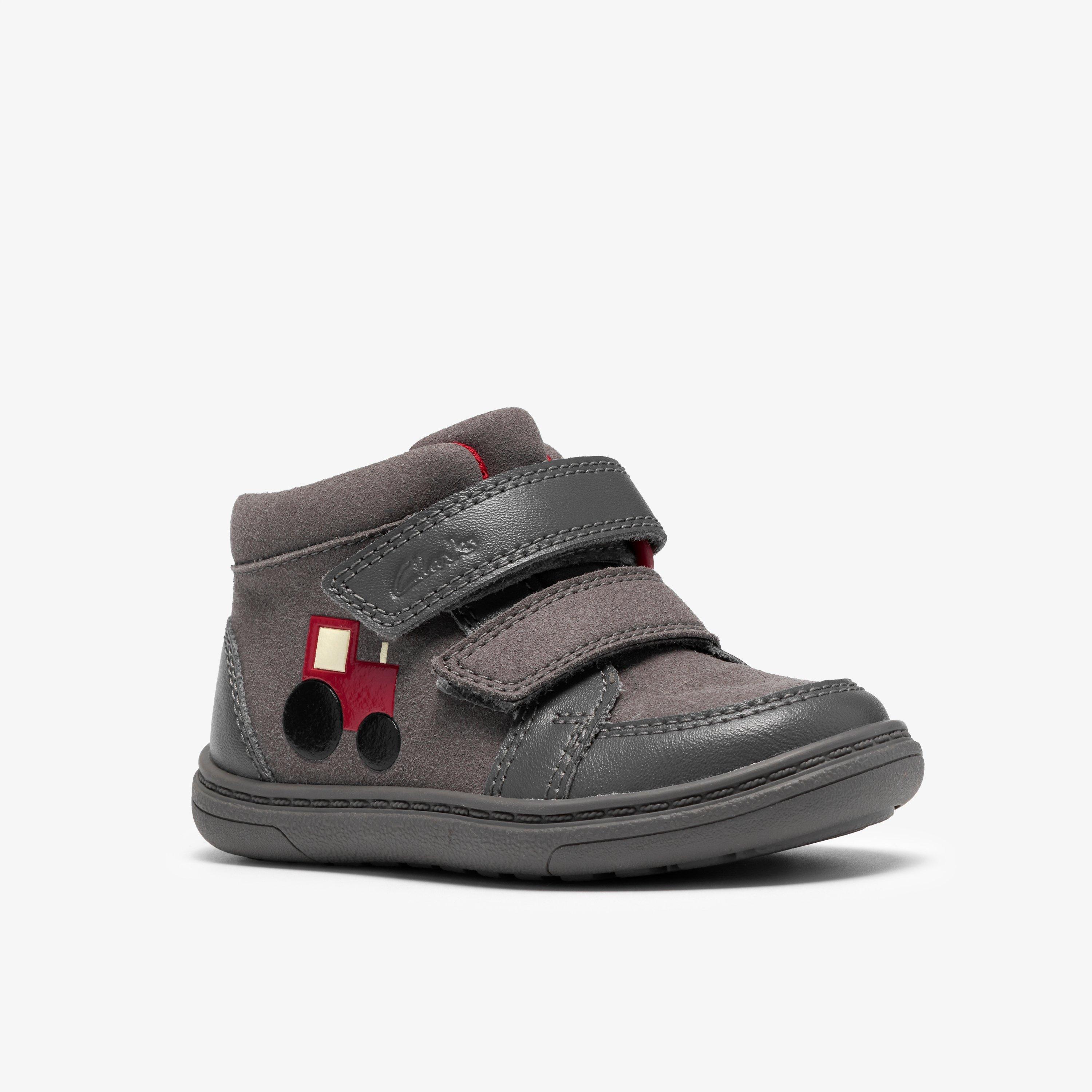 Flash Kick Toddler Grey Ankle Boots High Tops Riptape, view 4 of 6