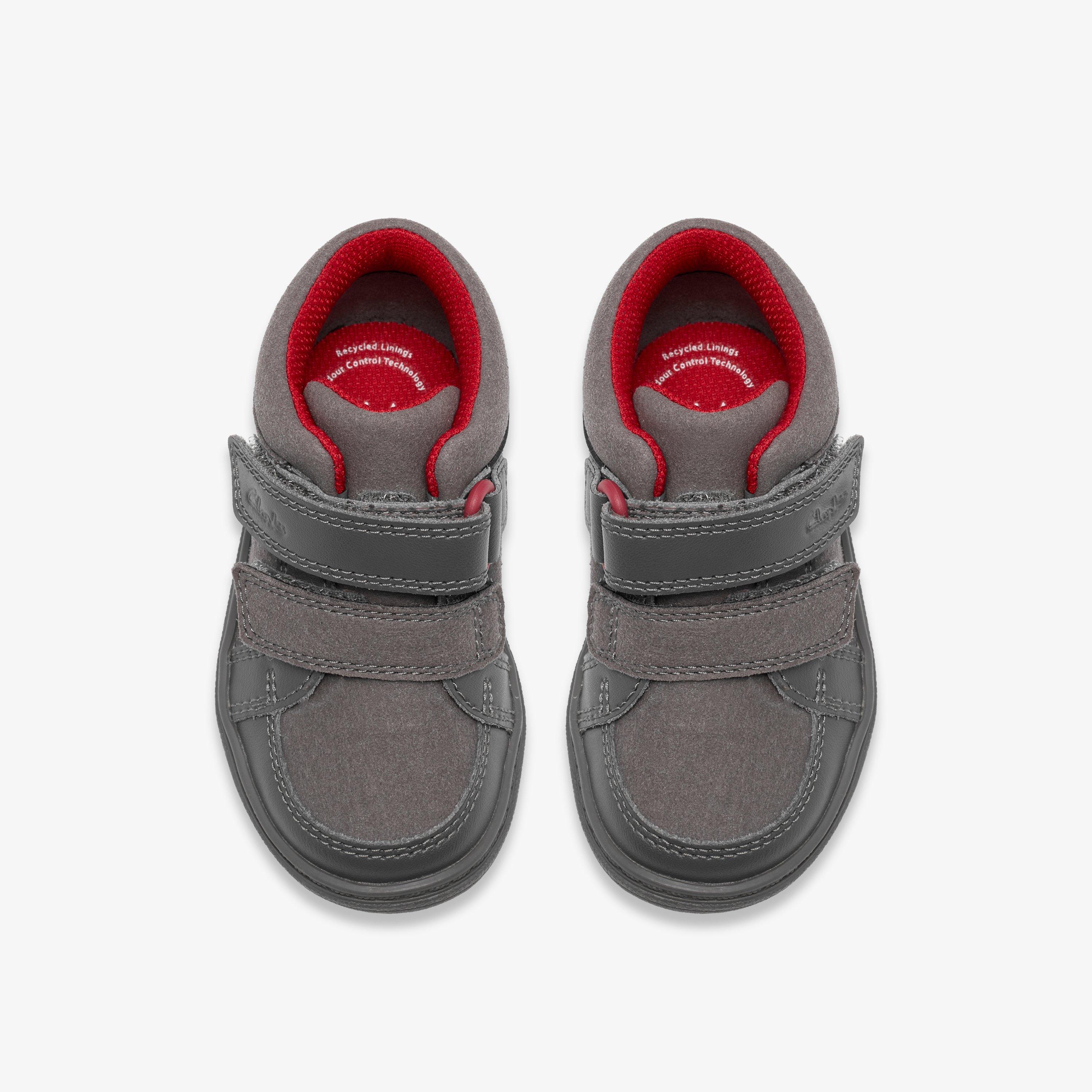 Flash Kick Toddler Grey Ankle Boots High Tops Riptape, view 6 of 6